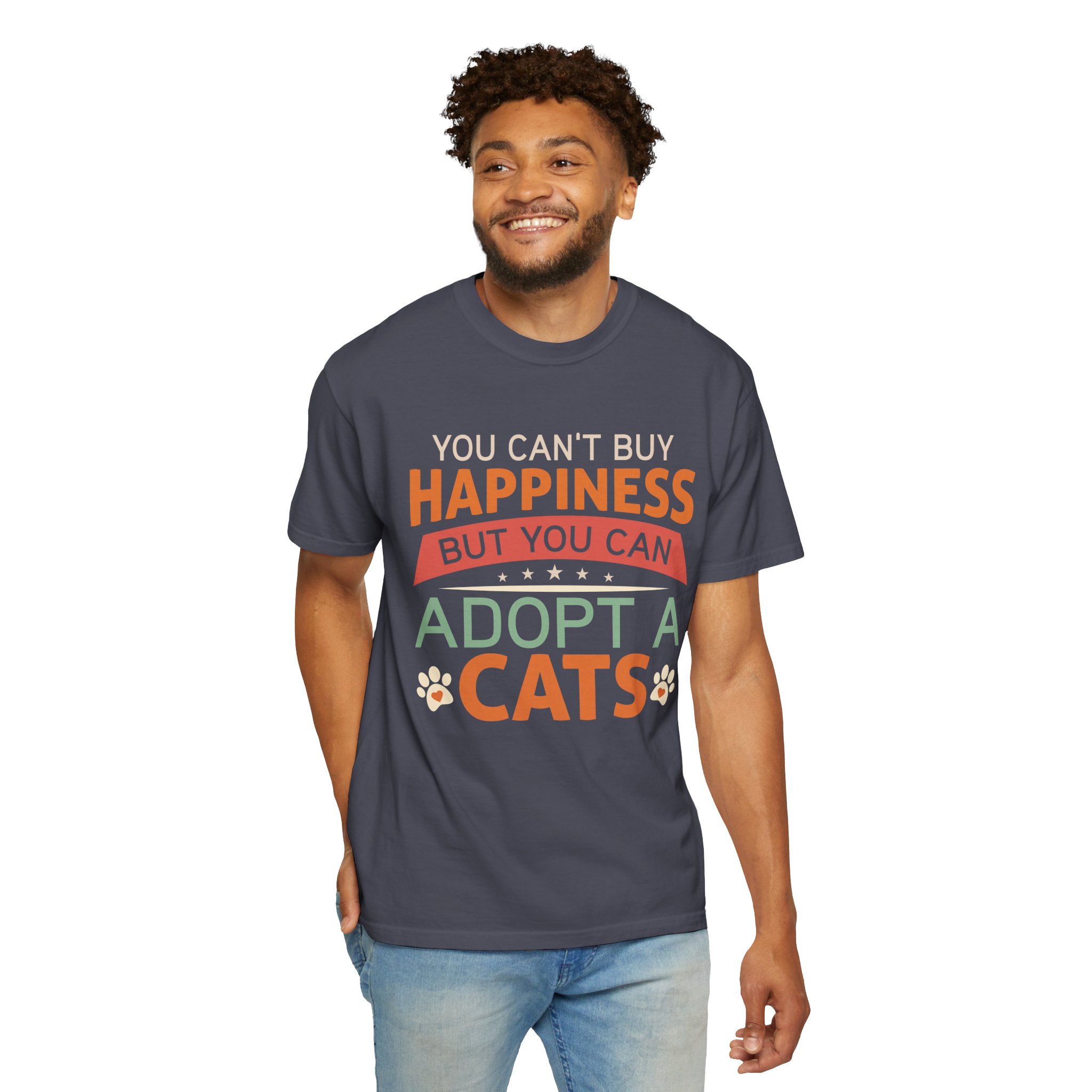b2 - 5.16 - You Can’t Buy Happiness But You Can Adopt a Cat T-Shirt – Rescue Cat Lover Graphic Tee for Adoption Awareness & Heartwarming Pet Vibes. - Image 30