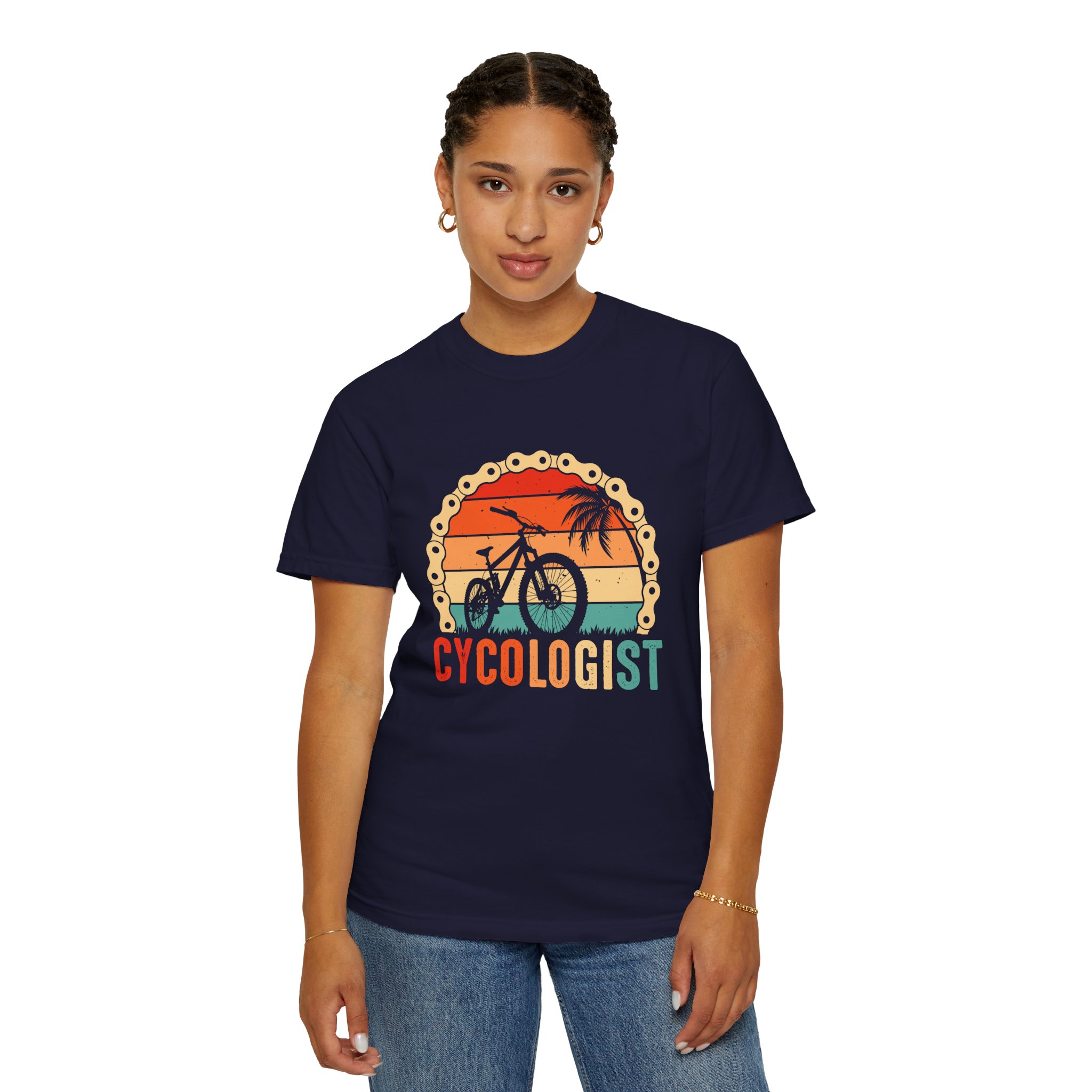 Cyclologist Garment-Dyed T-Shirt, Perfect Gift for Cyclists, Casual Wear, Outdoor Enthusiasts, Summer Apparel, Bike Lover Gift. - Image 4