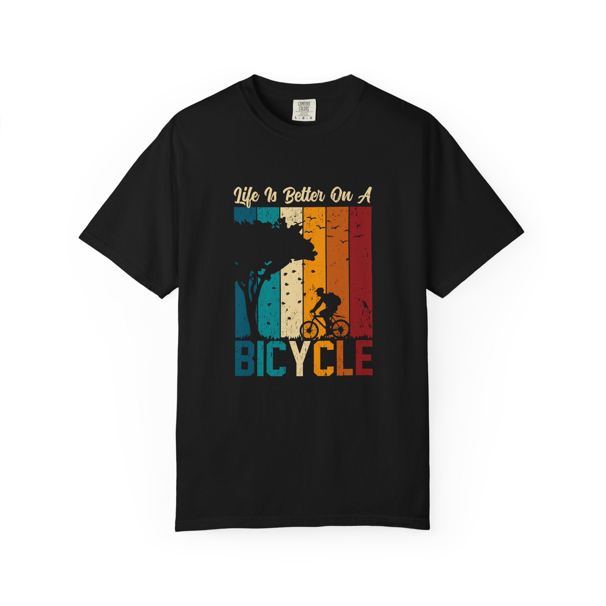Bicycle Adventure T-Shirt, Unisex Garment-Dyed Tee for Cycling Enthusiasts, Perfect Gift for Riders, Eco-Friendly Apparel, Summer Outing Top. - Image 17