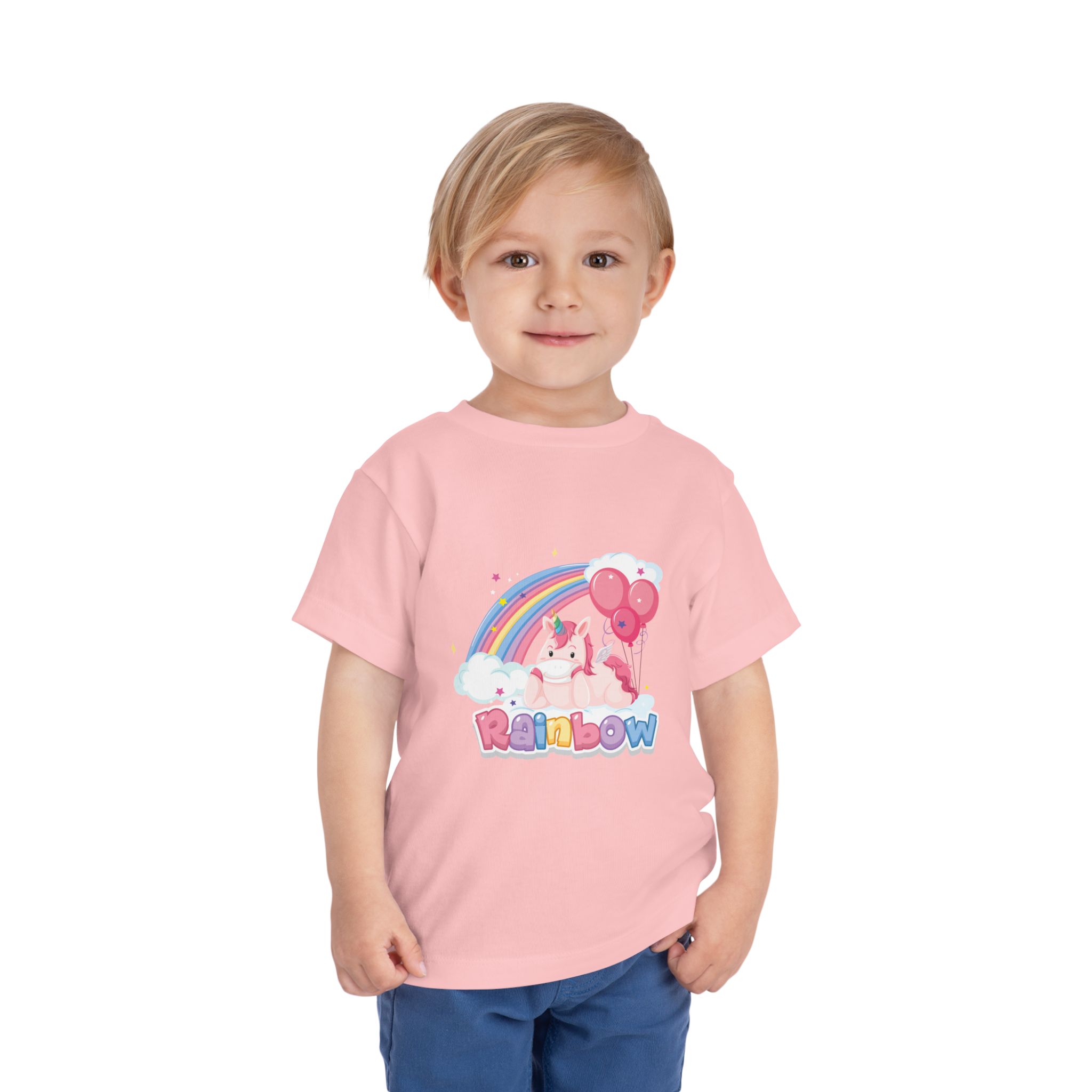Cute Pink Bunny Rainbow Toddler T-Shirt – Adorable Rainbow Graphic Tee for Kids, Boys & Girls. - Image 23