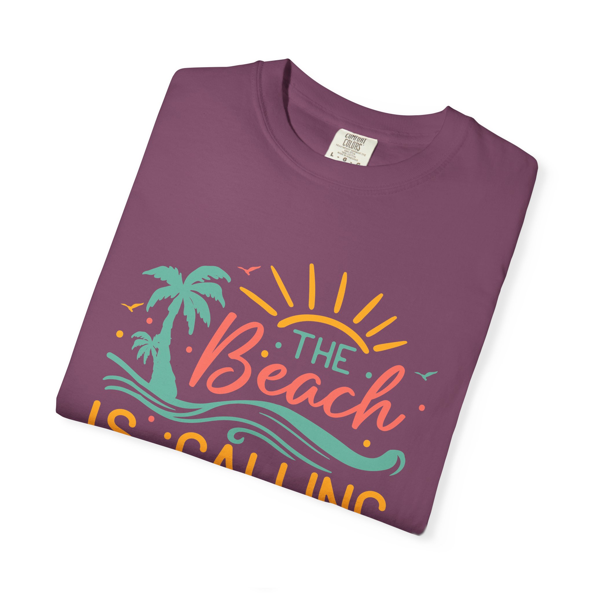 C - 13.4 - Beach-Themed Garment-Dyed T-Shirt, Summer Tee, Vacation Shirt, Gift for Beach Lovers, Casual Wear, Fun Summer Outfit. - Image 39