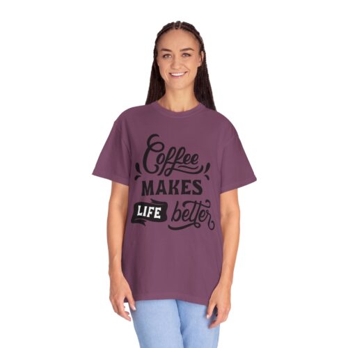 Coffee lover funny tshirt - Lives Better Tee - Image 35