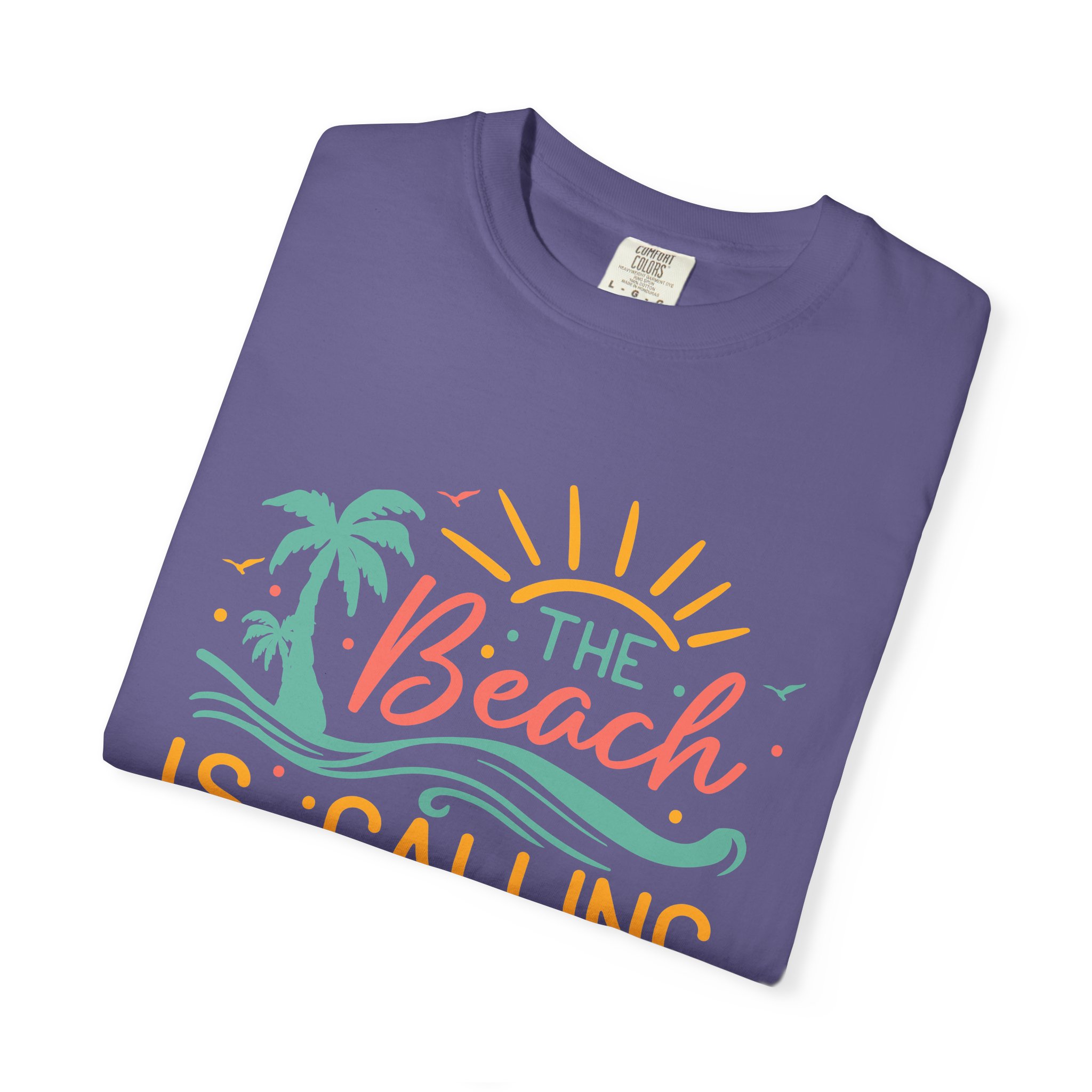 C - 13.4 - Beach-Themed Garment-Dyed T-Shirt, Summer Tee, Vacation Shirt, Gift for Beach Lovers, Casual Wear, Fun Summer Outfit. - Image 31