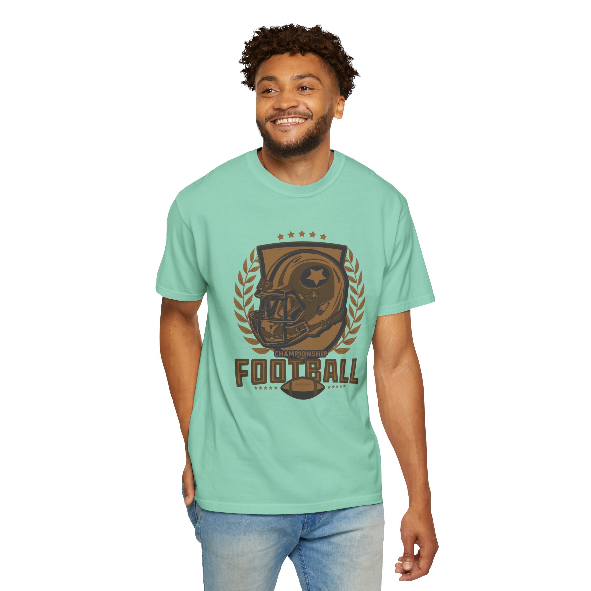 C - 16.14 - Football Unisex Garment-Dyed T-shirt | Casual Sports Apparel, Gift for Fans, Game Day Wear, Comfortable Everyday Style. - Image 22