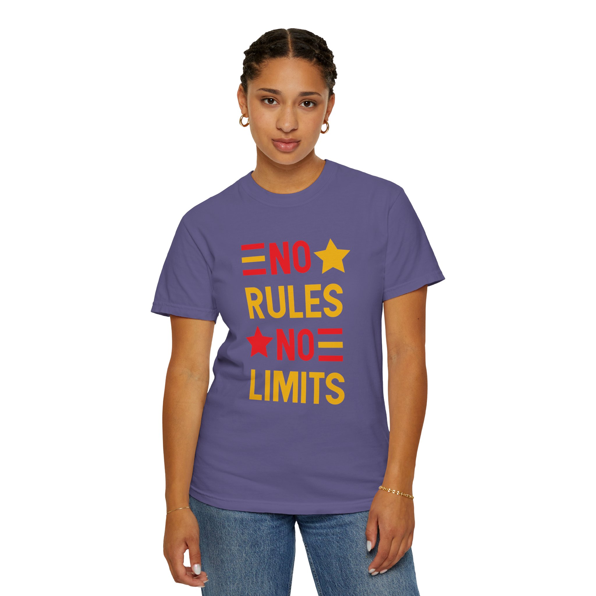 No Rules No Limits Graphic T-Shirt – Bold Retro Star Typography Tee for Streetwear Lovers & Trendy Style. - Image 44