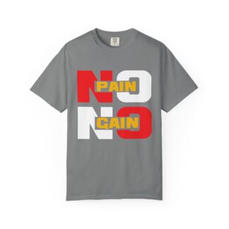 No Pain No Gain Graphic T-Shirt – Bold Retro Fitness Workout Tee for Gym Lovers, Athletes & Bodybuilders.