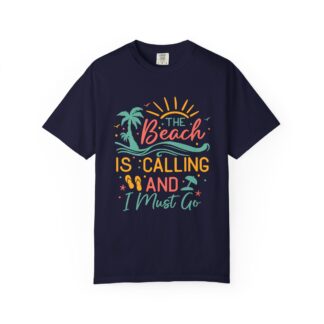 C - 13.4 - Beach-Themed Garment-Dyed T-Shirt, Summer Tee, Vacation Shirt, Gift for Beach Lovers, Casual Wear, Fun Summer Outfit.