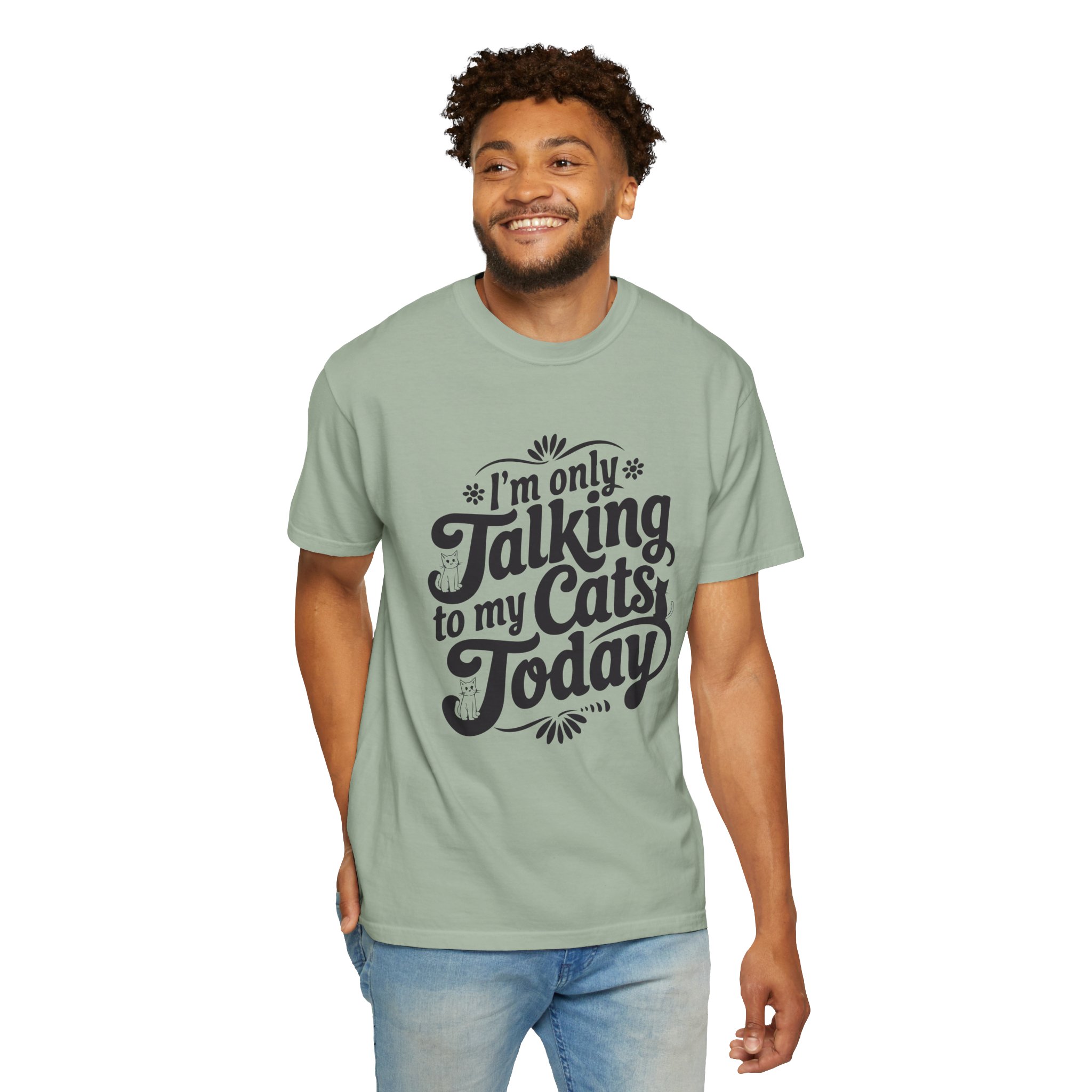 b2 - 5.8 - Talking to My Cats Today T-Shirt – Funny Cat Lover Graphic Tee for Introvert Humor & Cozy Pet Lover Vibes. - Image 6