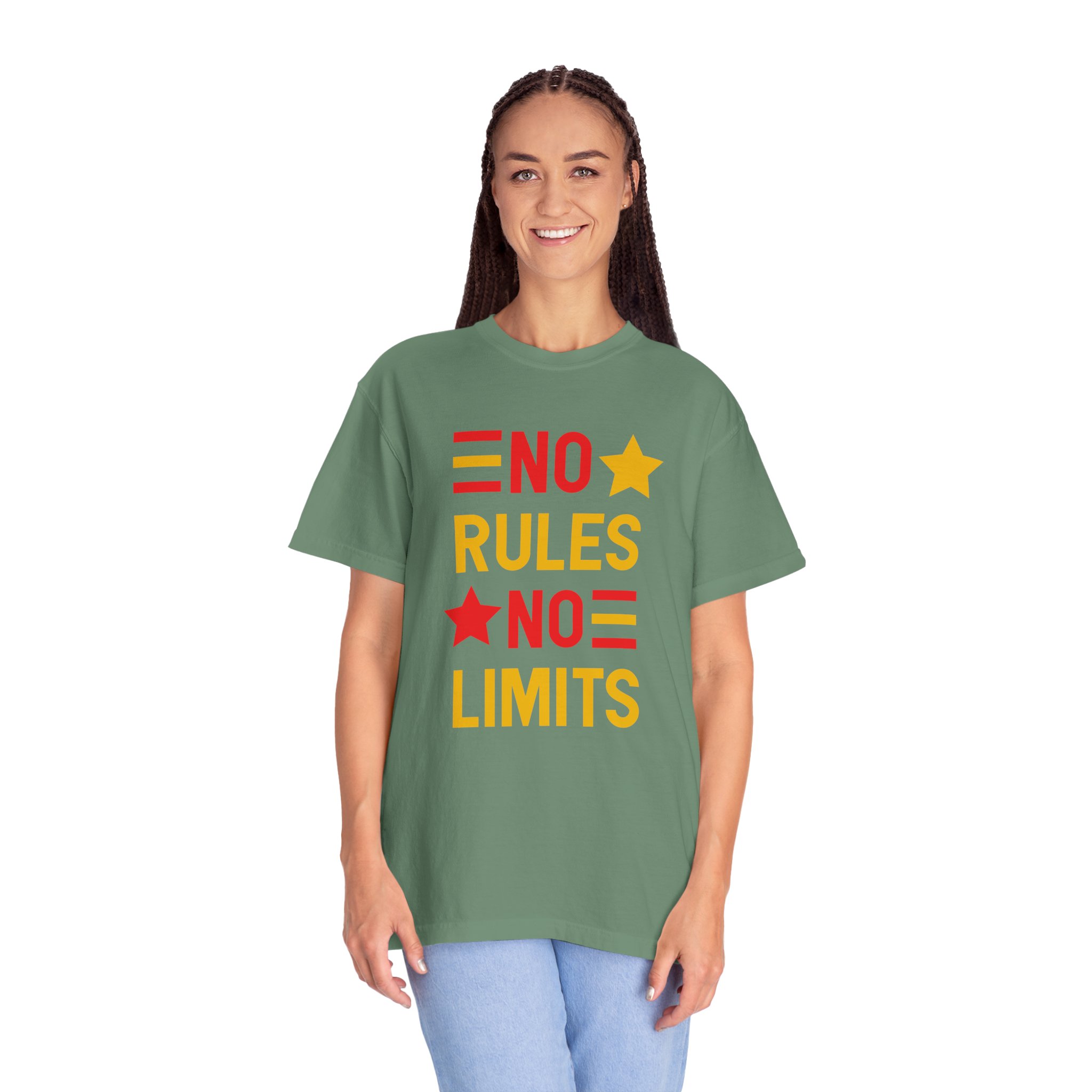 No Rules No Limits Graphic T-Shirt – Bold Retro Star Typography Tee for Streetwear Lovers & Trendy Style. - Image 19