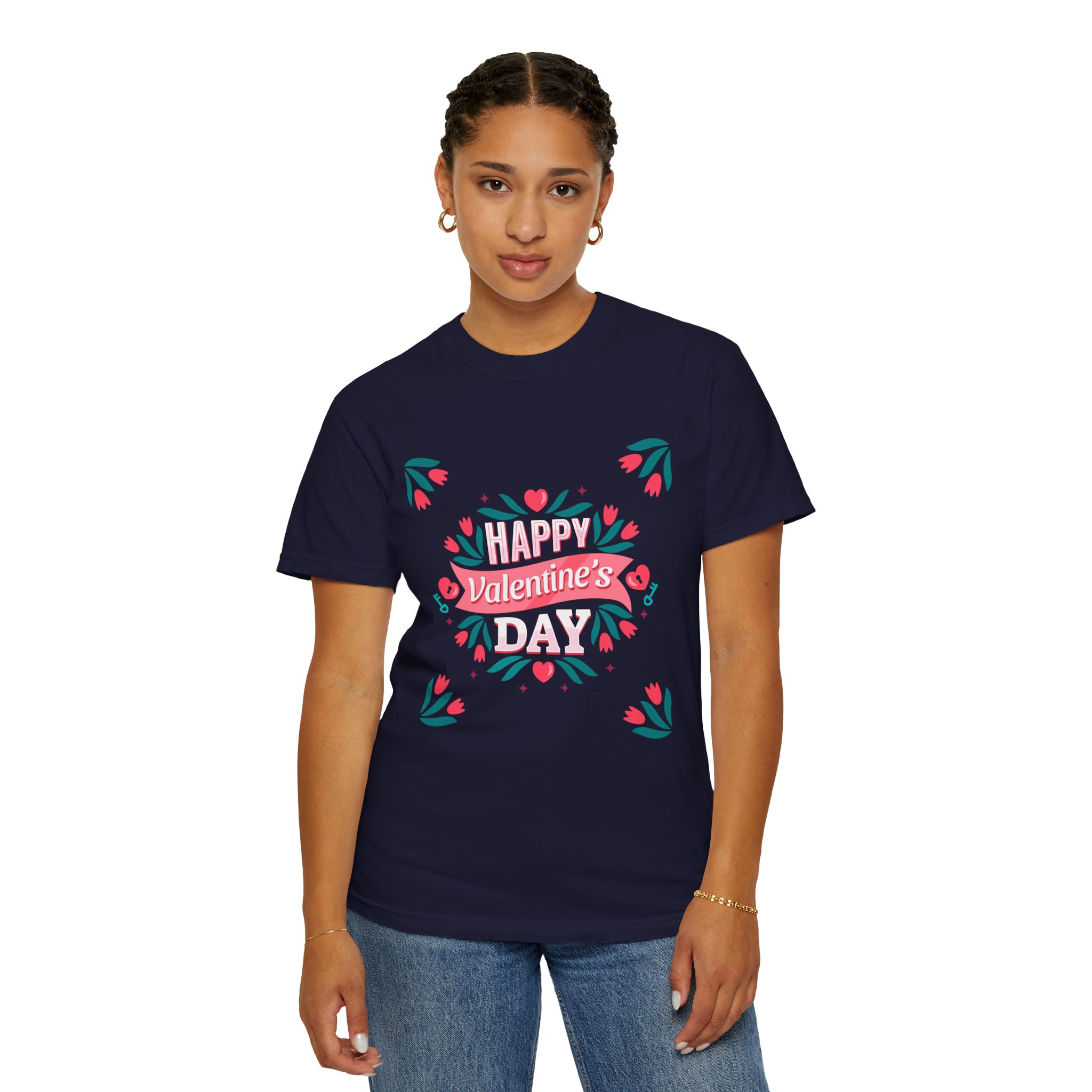Unisex Valentine’s Day T-shirt, Cute Floral Graphic Tee, Gift for Him or Her, Casual Wear, Trendy Love Shirt. - Image 4