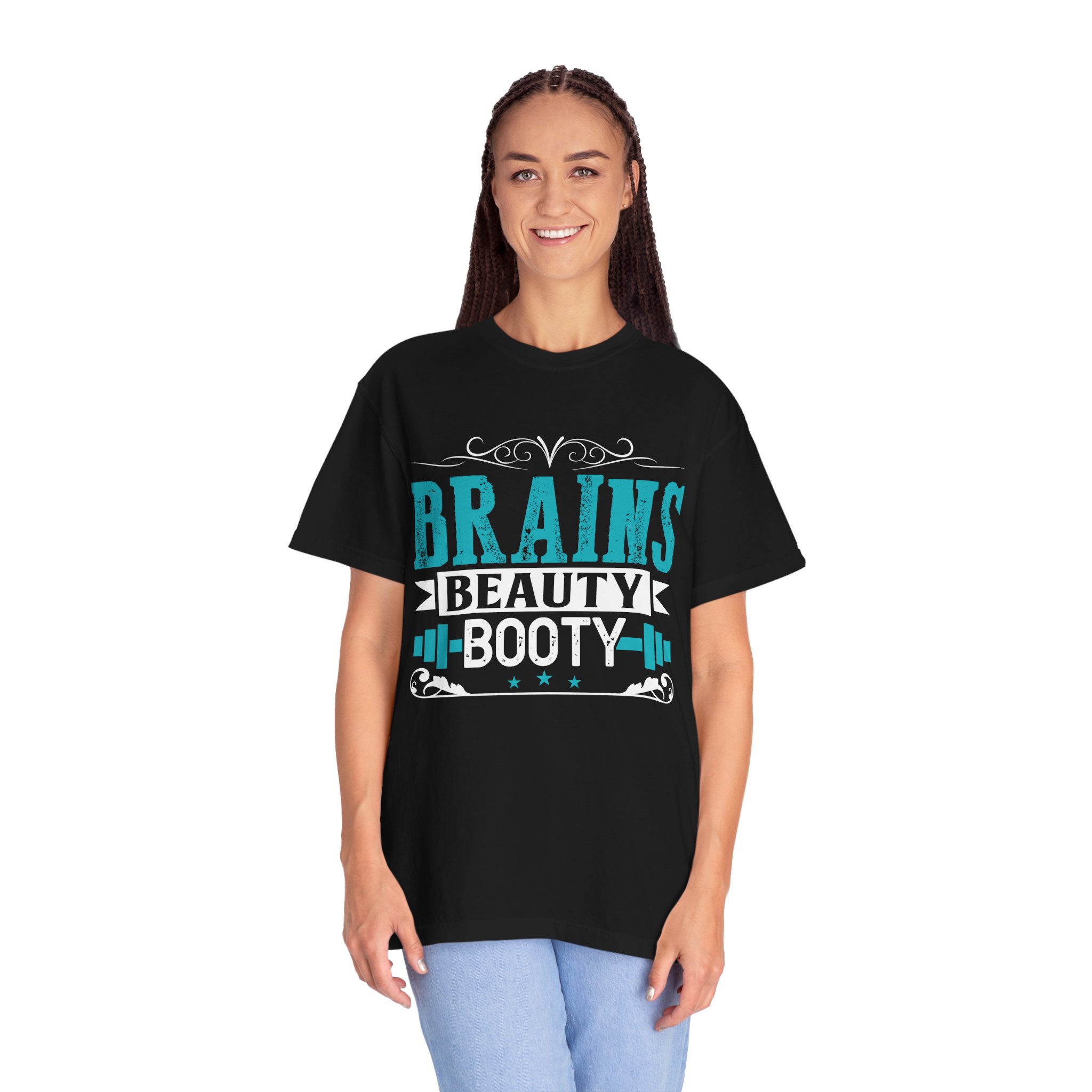 b2 - 6.12 - Brains Beauty Booty T-Shirt – Motivational Fitness Graphic Tee for Confidence, Strength & Empowered Style. - Image 35