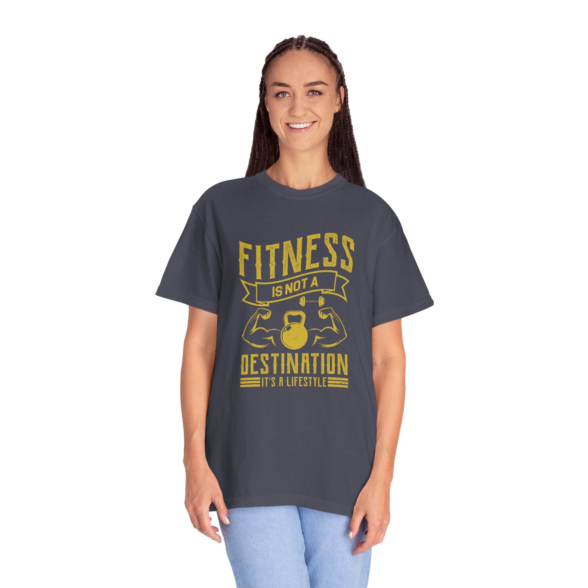 b2 - 6.1 - Fitness Is Not a Destination T-Shirt – Motivational Gym Graphic Tee with Kettlebell Design for Strength, Progress & Healthy Lifestyle. - Image 3