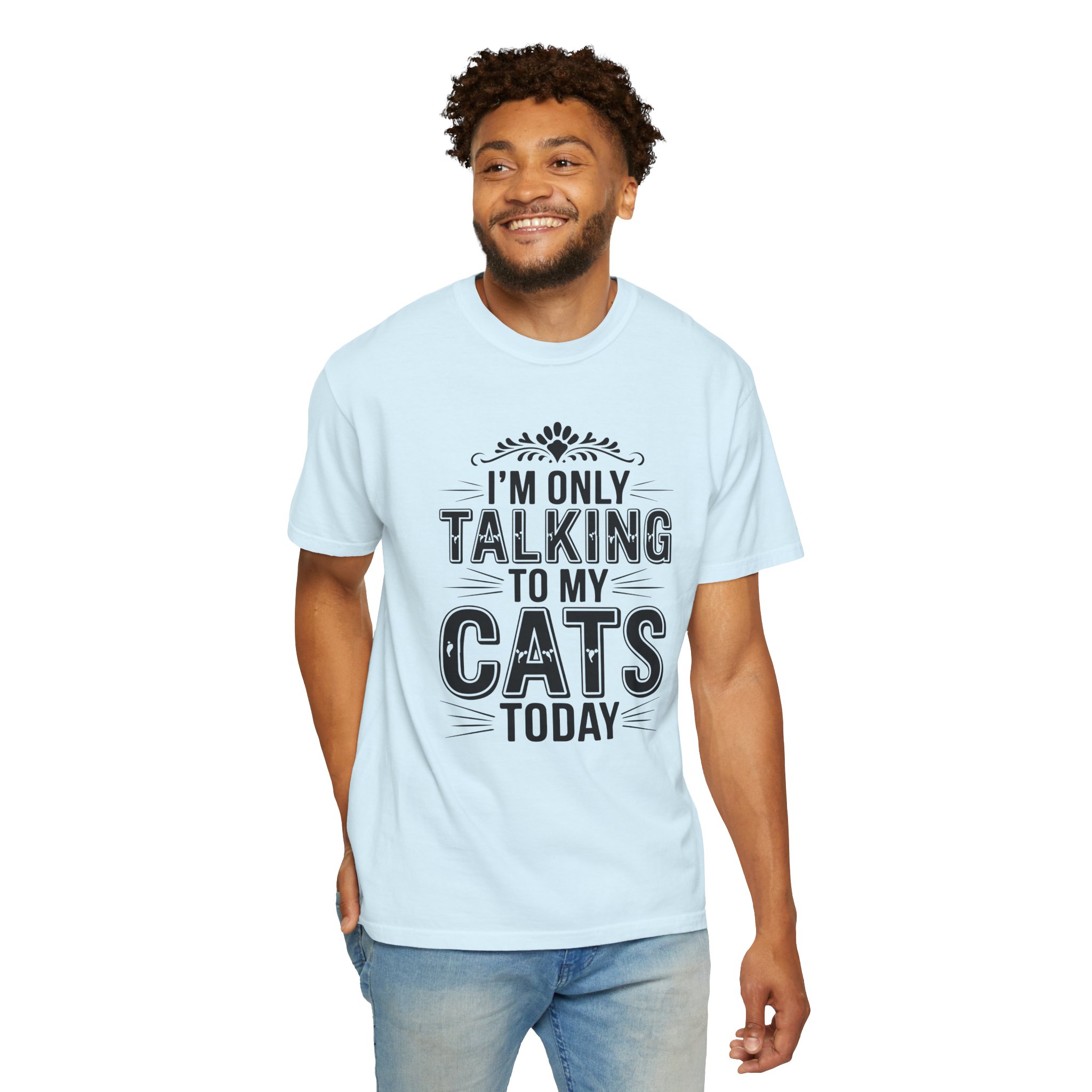 b2 - 5.6 - I’m Only Talking to My Cats Today T-Shirt – Funny Cat Lover Graphic Tee for Introvert Vibes & Cozy Pet Lover Style. - Image 6