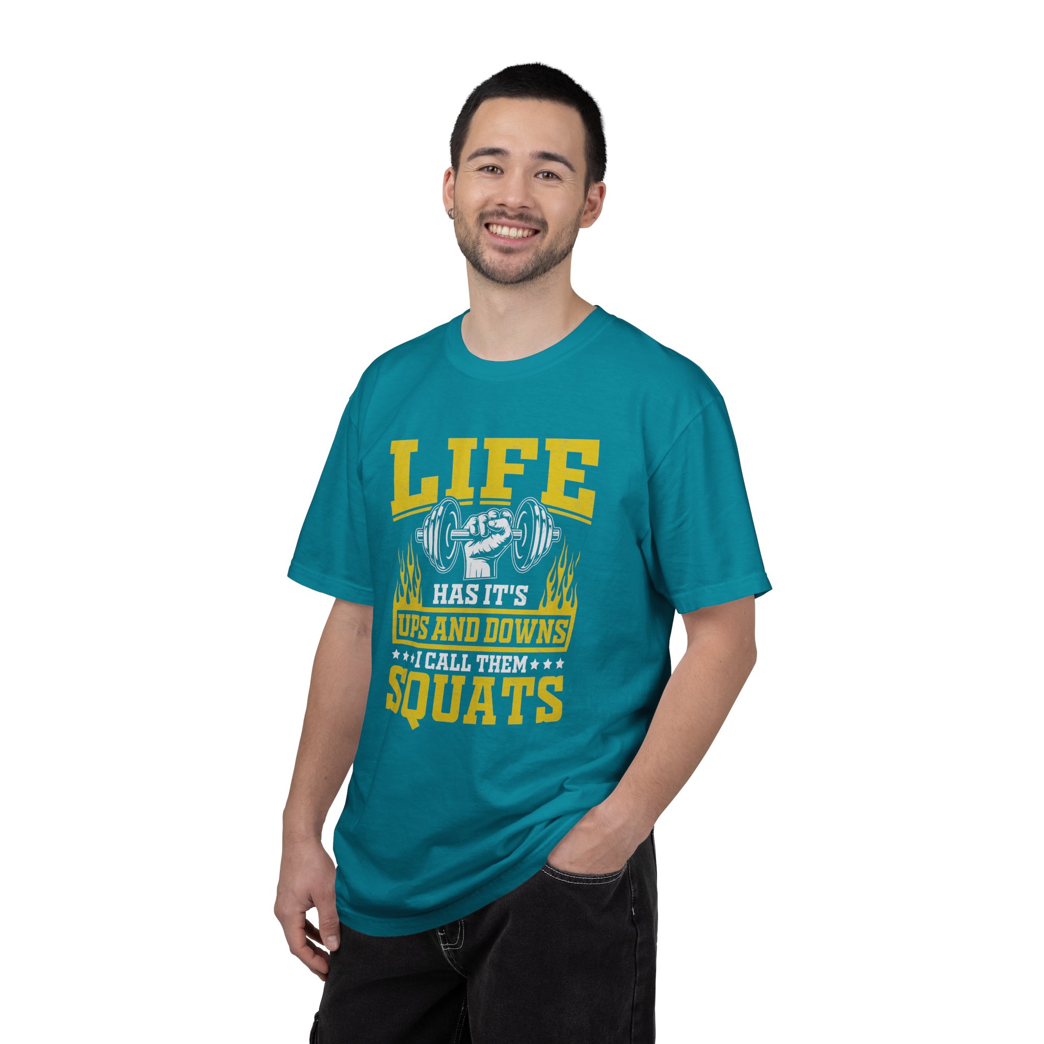 b2 - 6.10 - Life Has Its Ups and Downs I Call Them Squats T-Shirt – Funny Gym Graphic Tee for Fitness Humor & Leg Day Motivation. - Image 26
