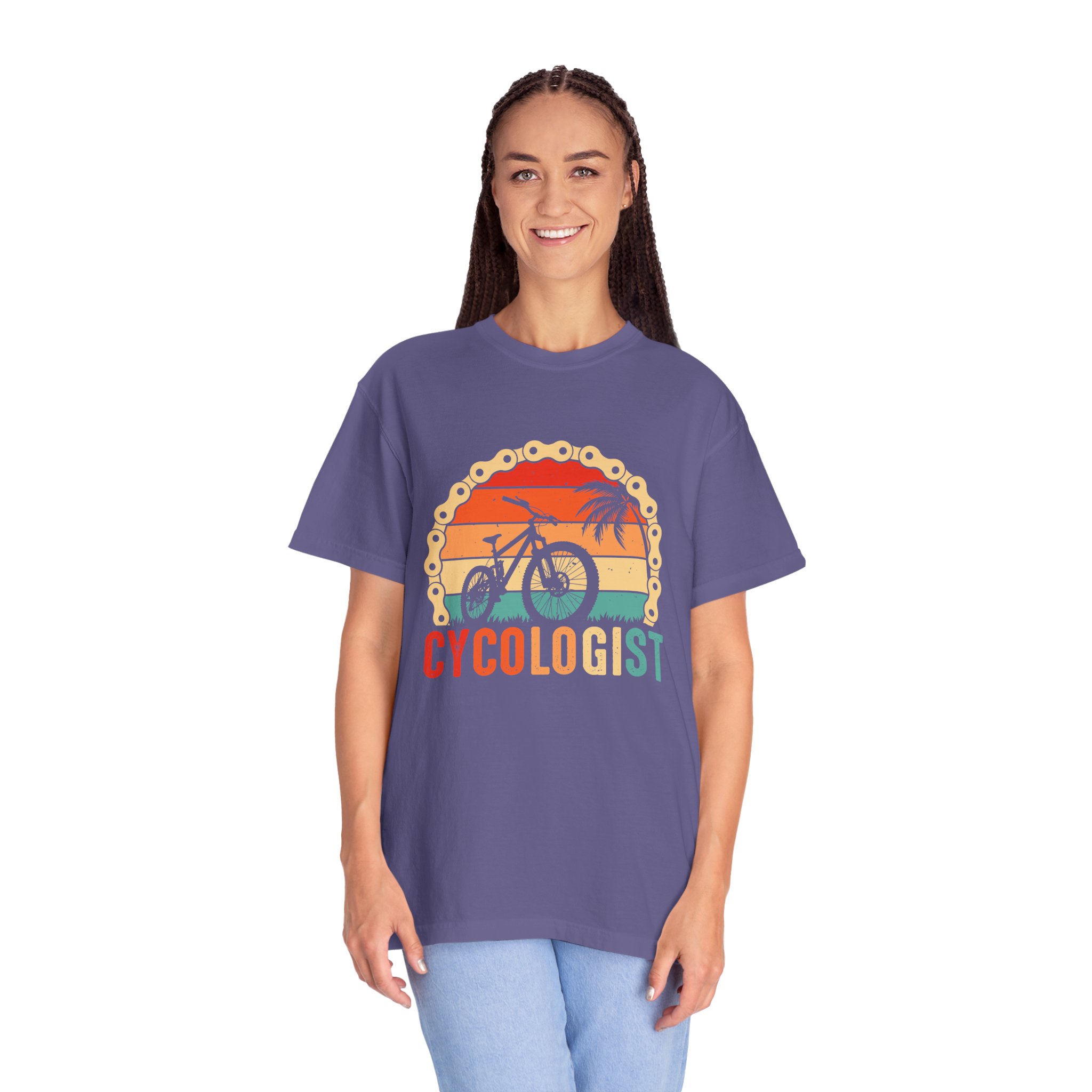 Cyclologist Garment-Dyed T-Shirt, Perfect Gift for Cyclists, Casual Wear, Outdoor Enthusiasts, Summer Apparel, Bike Lover Gift. - Image 43