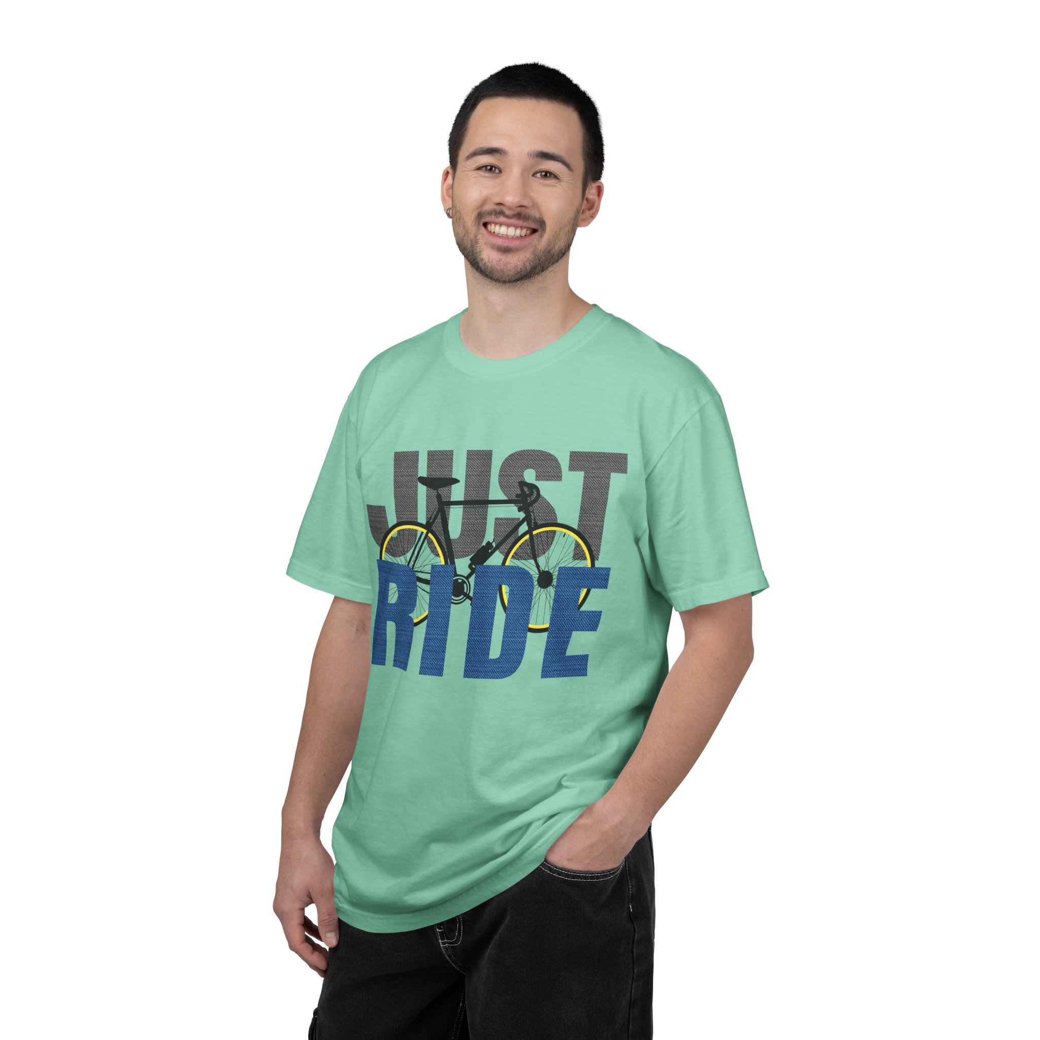 Unisex Cycling T-shirt, Just Ride Graphic Tee, Sporty Casual Wear, Cycling Gift, Active Lifestyle Apparel, Bike Lover Shirt. - Image 26