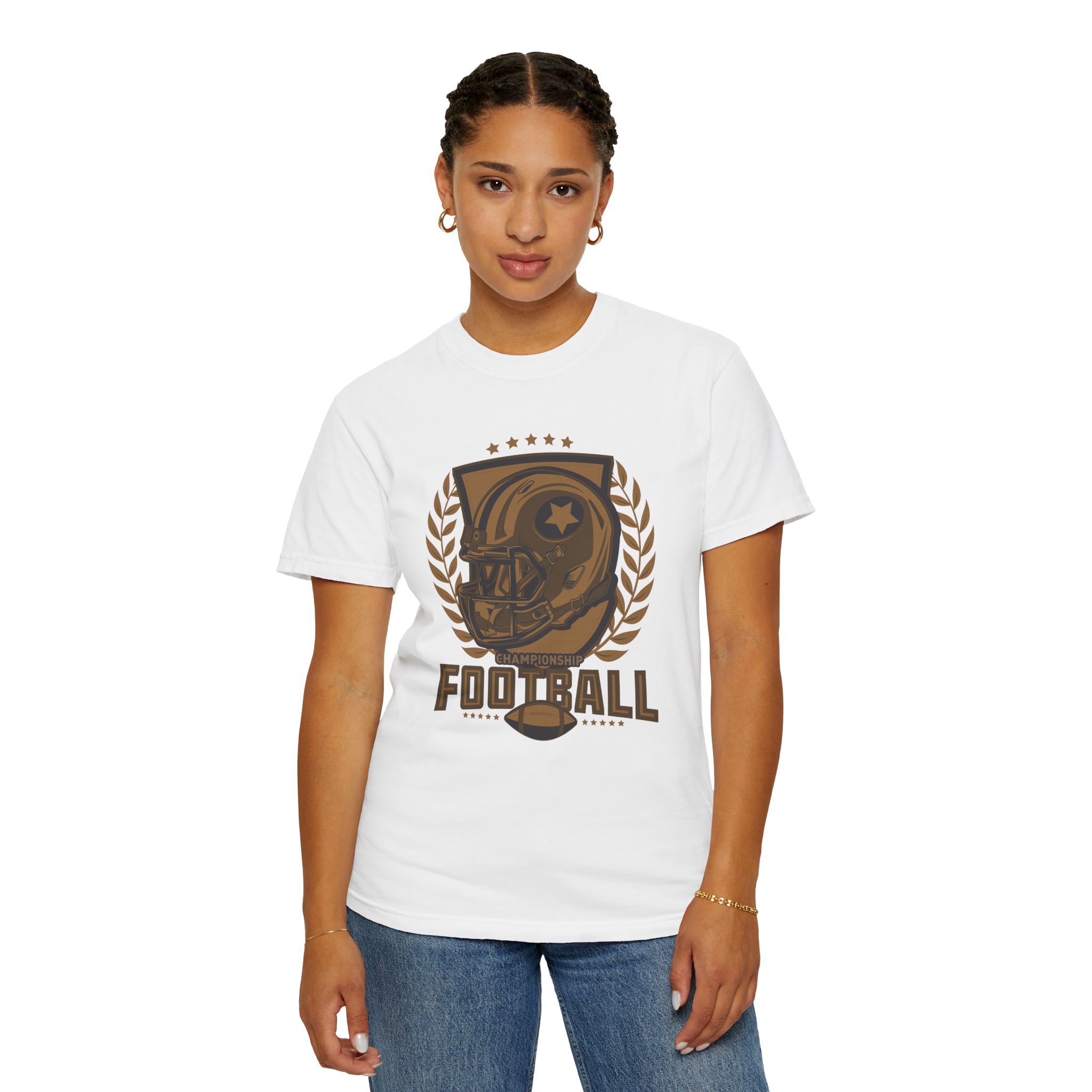 C - 16.14 - Football Unisex Garment-Dyed T-shirt | Casual Sports Apparel, Gift for Fans, Game Day Wear, Comfortable Everyday Style. - Image 4
