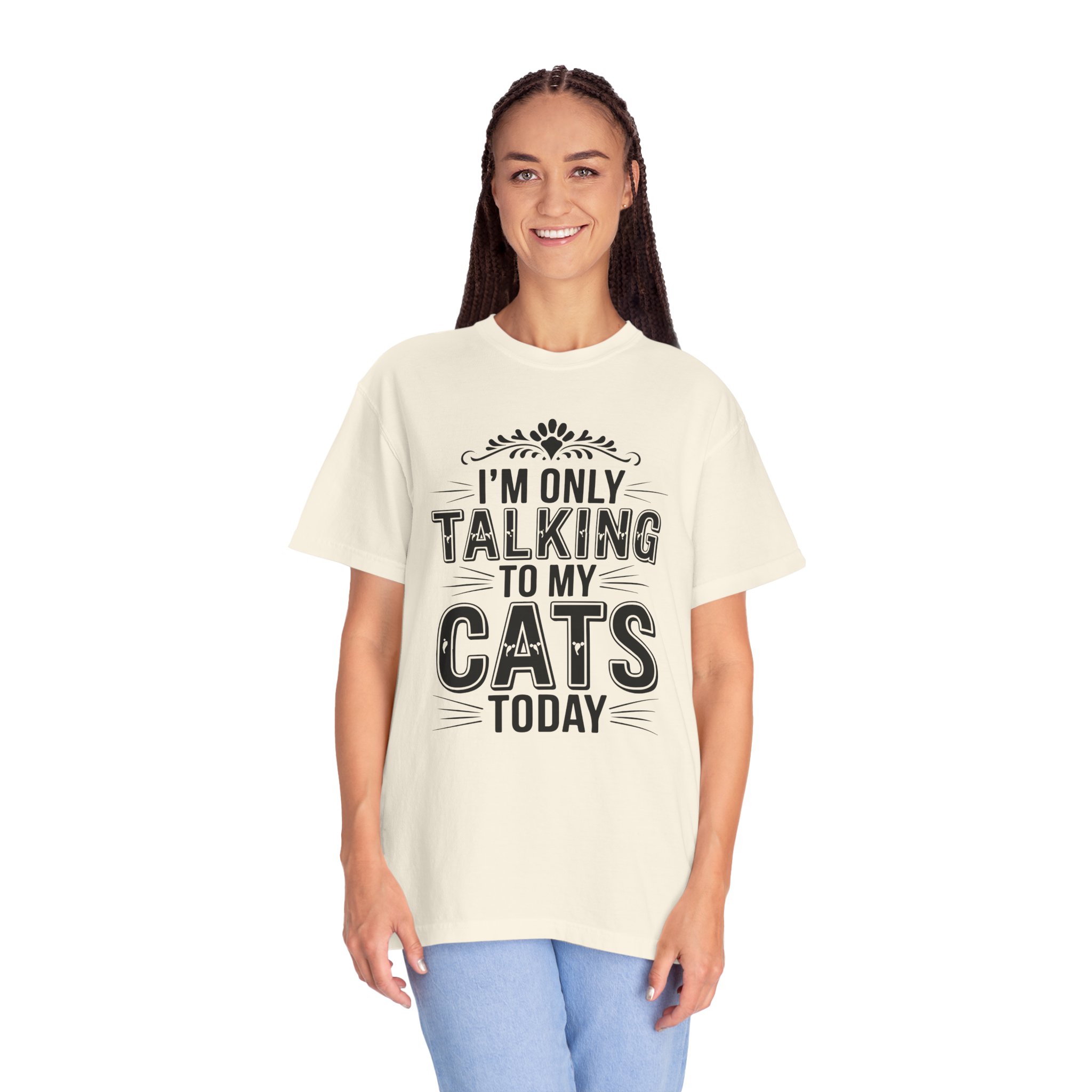 b2 - 5.6 - I’m Only Talking to My Cats Today T-Shirt – Funny Cat Lover Graphic Tee for Introvert Vibes & Cozy Pet Lover Style. - Image 19