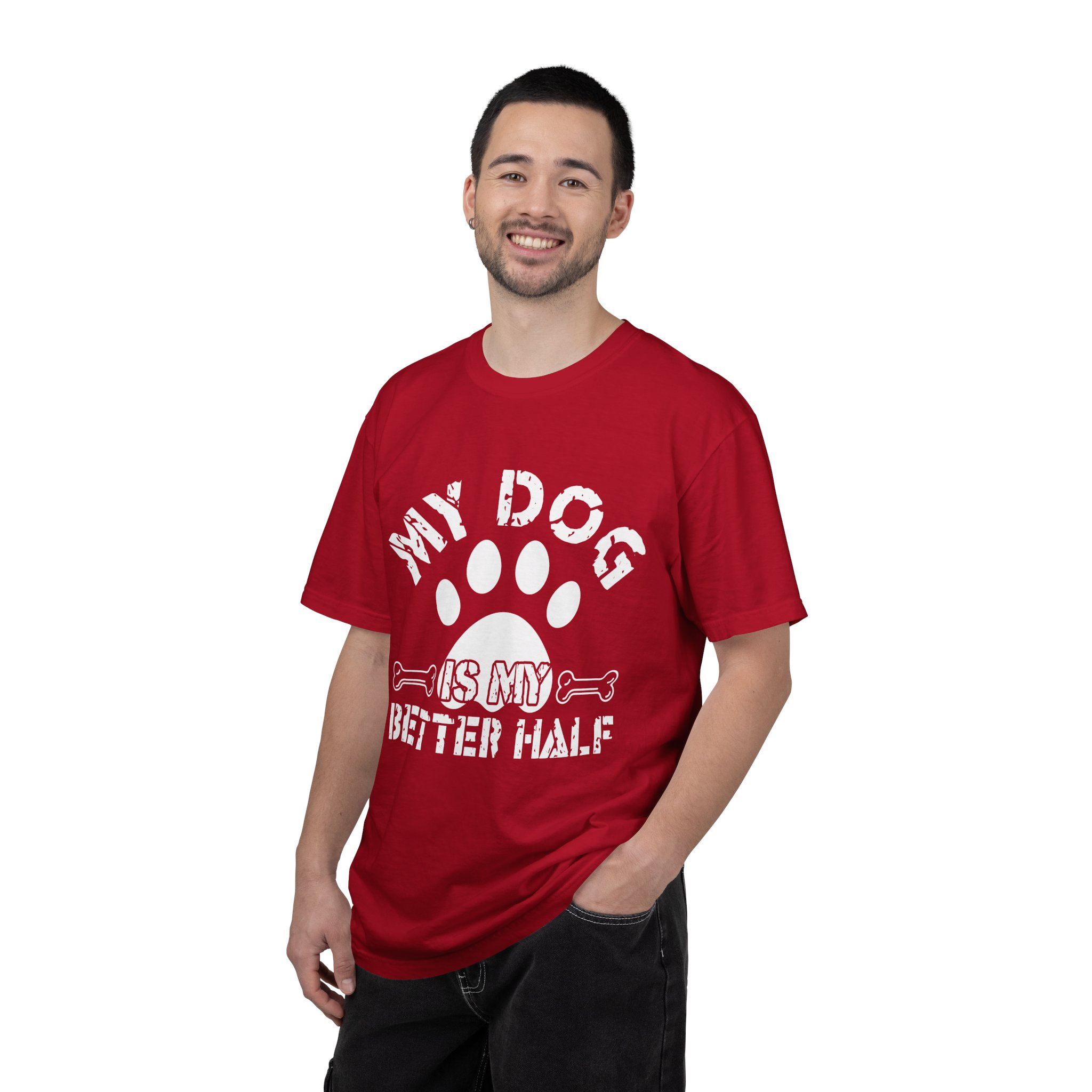 Dog Lover T-Shirt — "My Dog Is My Better Half" Paw Print Tee. - Image 2