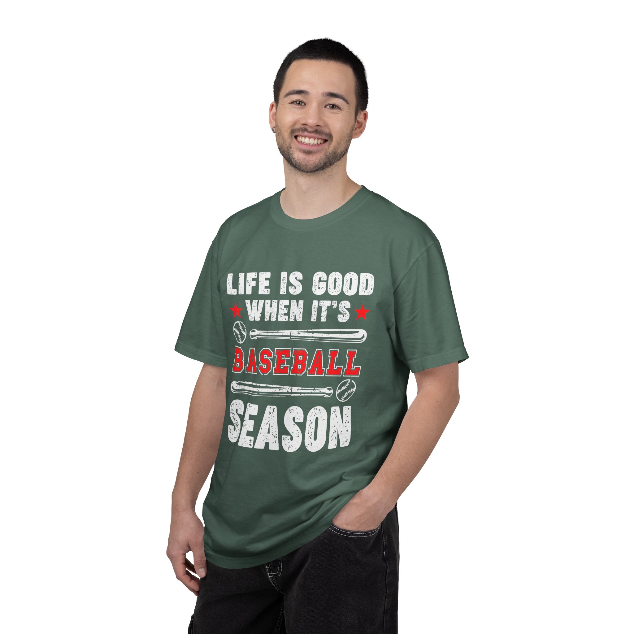 Life Is Good Baseball Season T-Shirt, Unisex Tee for Sports Lovers, Gift for Baseball Fans, Casual Wear, Summer Vibes, Game Day Apparel. - Image 10