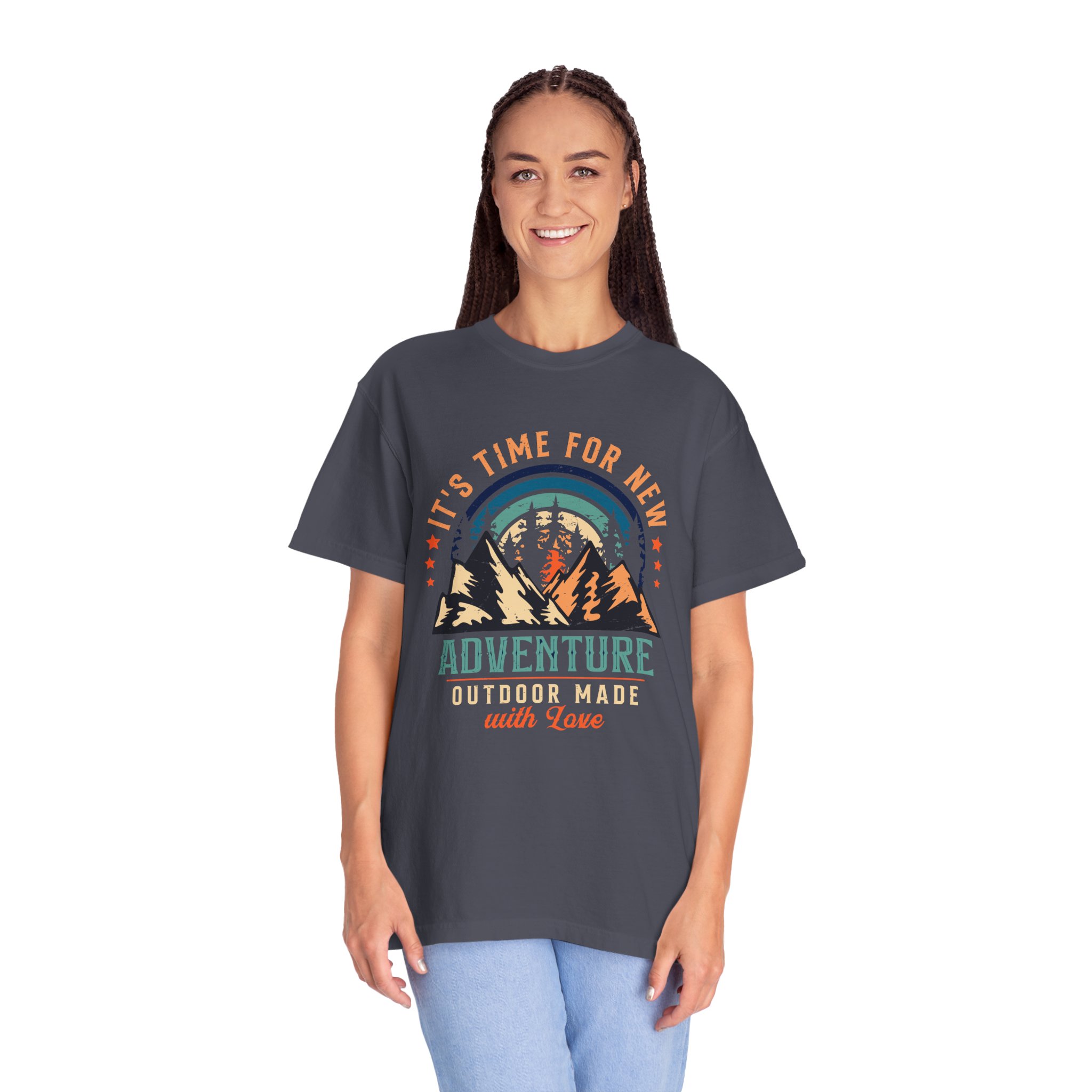 Adventure Awaits Unisex Garment-Dyed T-shirt, Perfect for Outdoor Lovers, Casual Wear, Vacation, Gifts for Adventurers. - Image 27