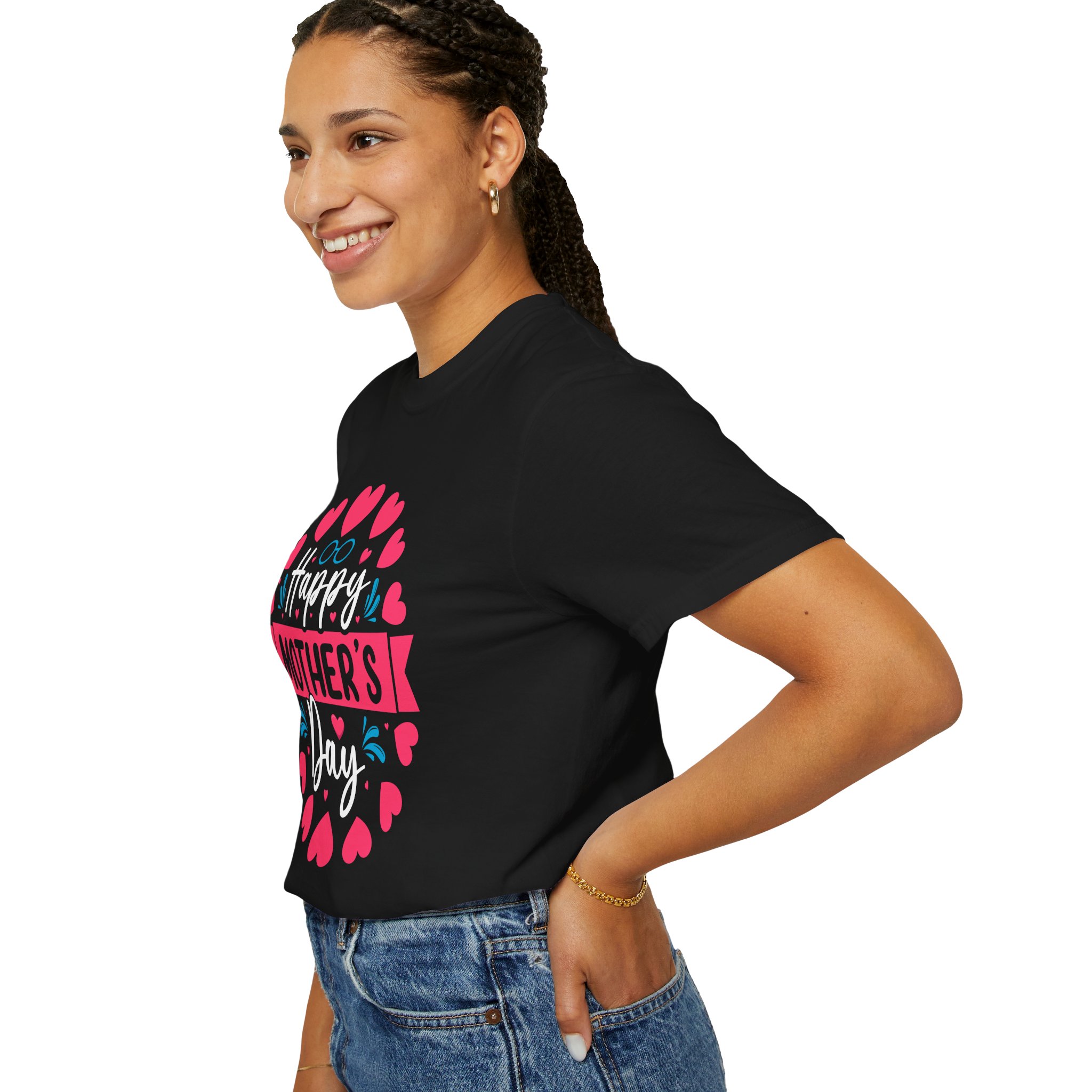 Happy Mother’s Day Floral Heart T-Shirt – Cute Love Graphic Tee for Moms, Perfect Gift Giving & Celebration Wear. - Image 29