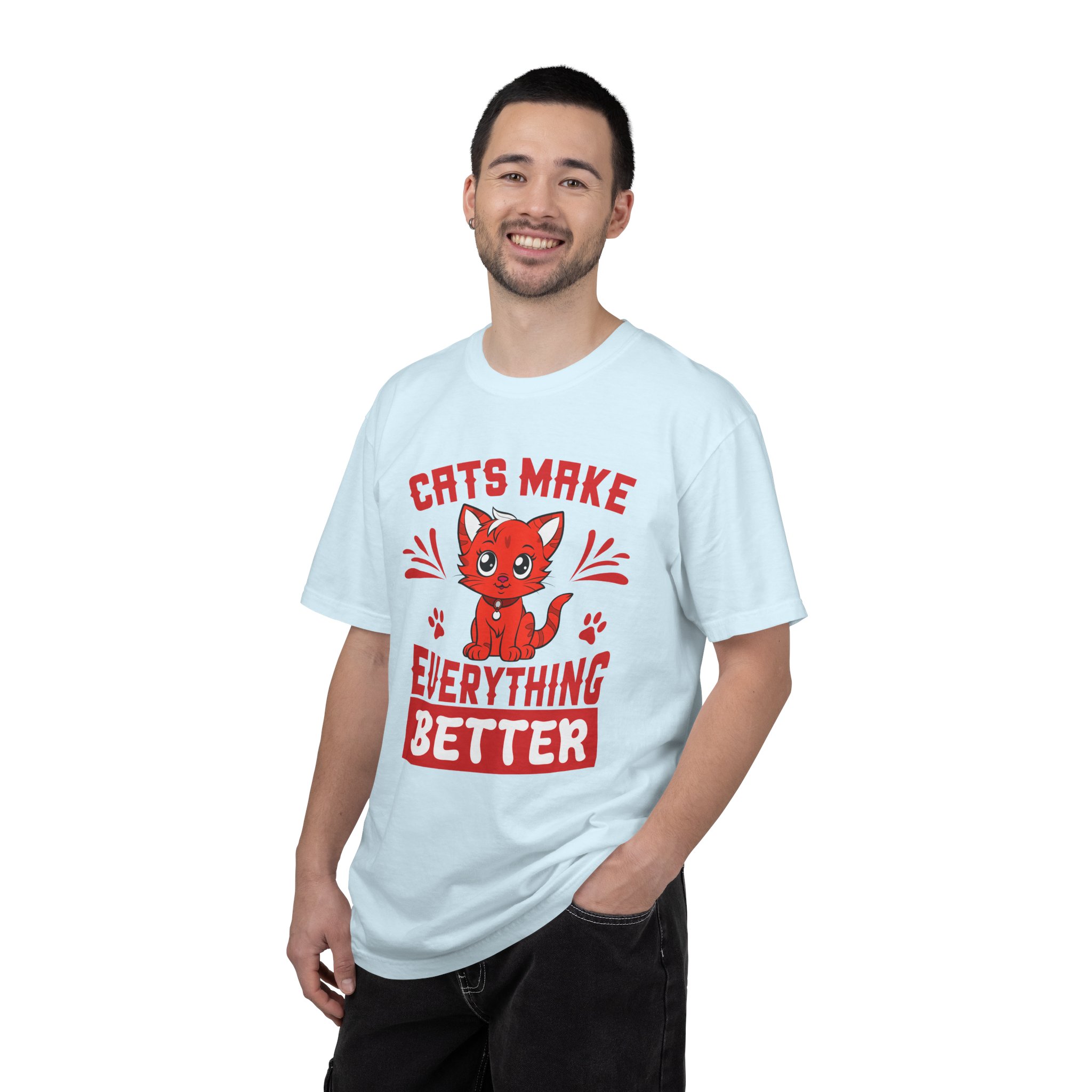 Cats Make Everything Better T-Shirt — Cute Red Kitten Graphic Tee for Cat Lovers, - Image 34