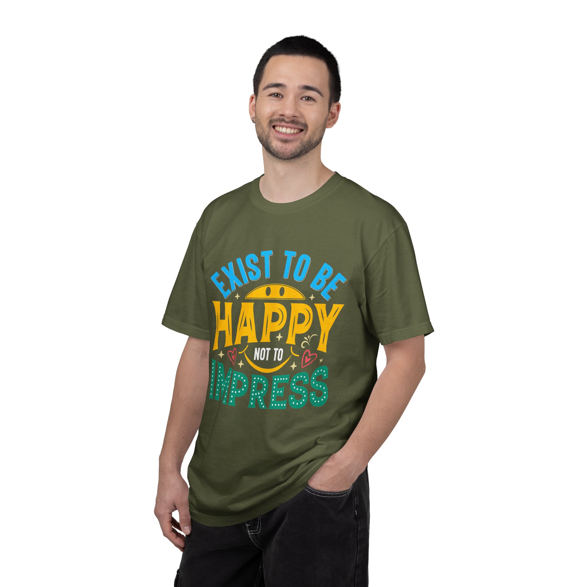 b2 - 2.2 - Exist to Be Happy Not to Impress T-Shirt – Positive Inspirational Graphic Tee for Self-Love & Authentic Living. - Image 10