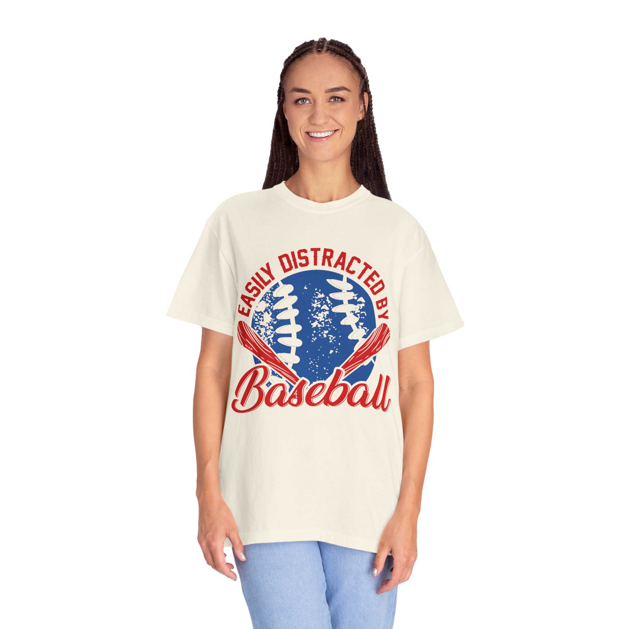 Unisex Baseball T-Shirt - Easily Distracted by Baseball, Sporty Tee, Gift for Baseball Lovers, Summer Wear, Casual Apparel. - Image 3