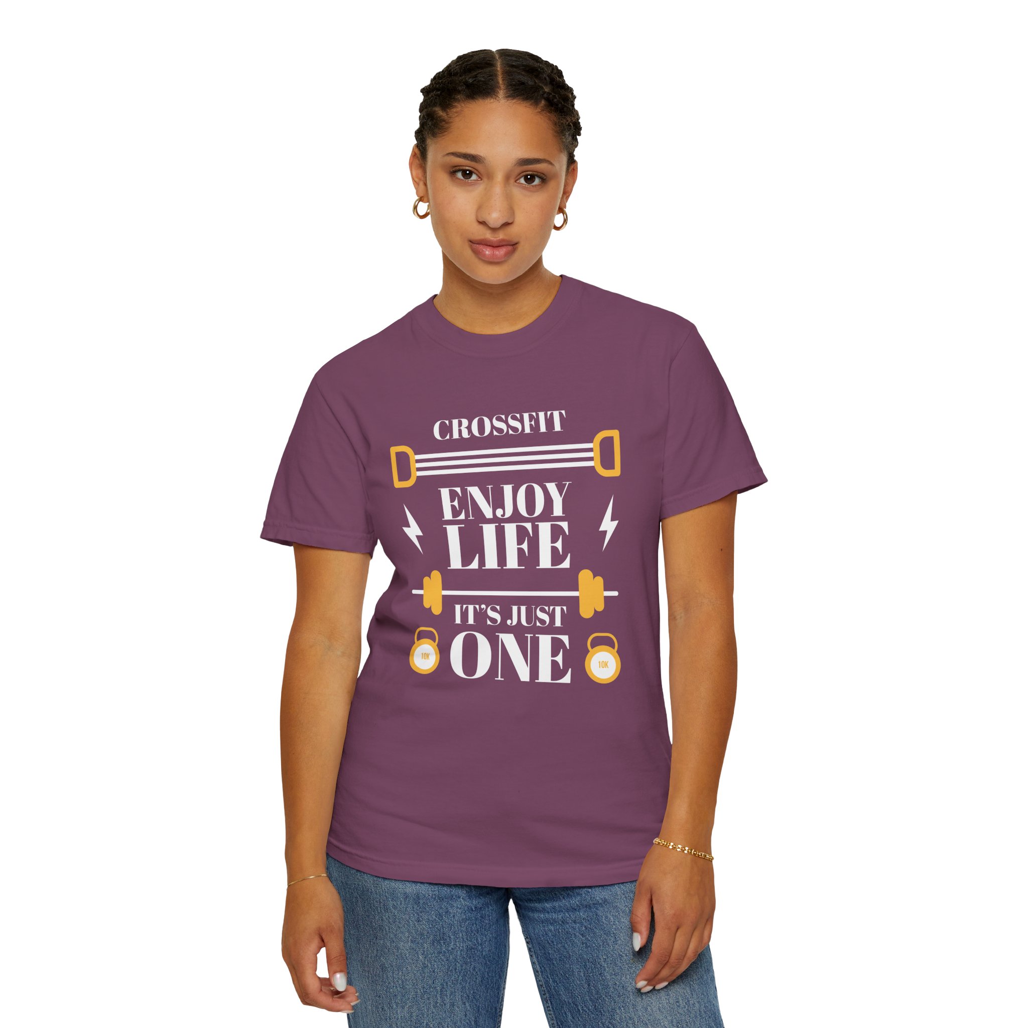CrossFit Motivational T-Shirt, Unisex Workout Tee, Gym Apparel, Fitness Gift, Enjoy Life It's Just One. - Image 44