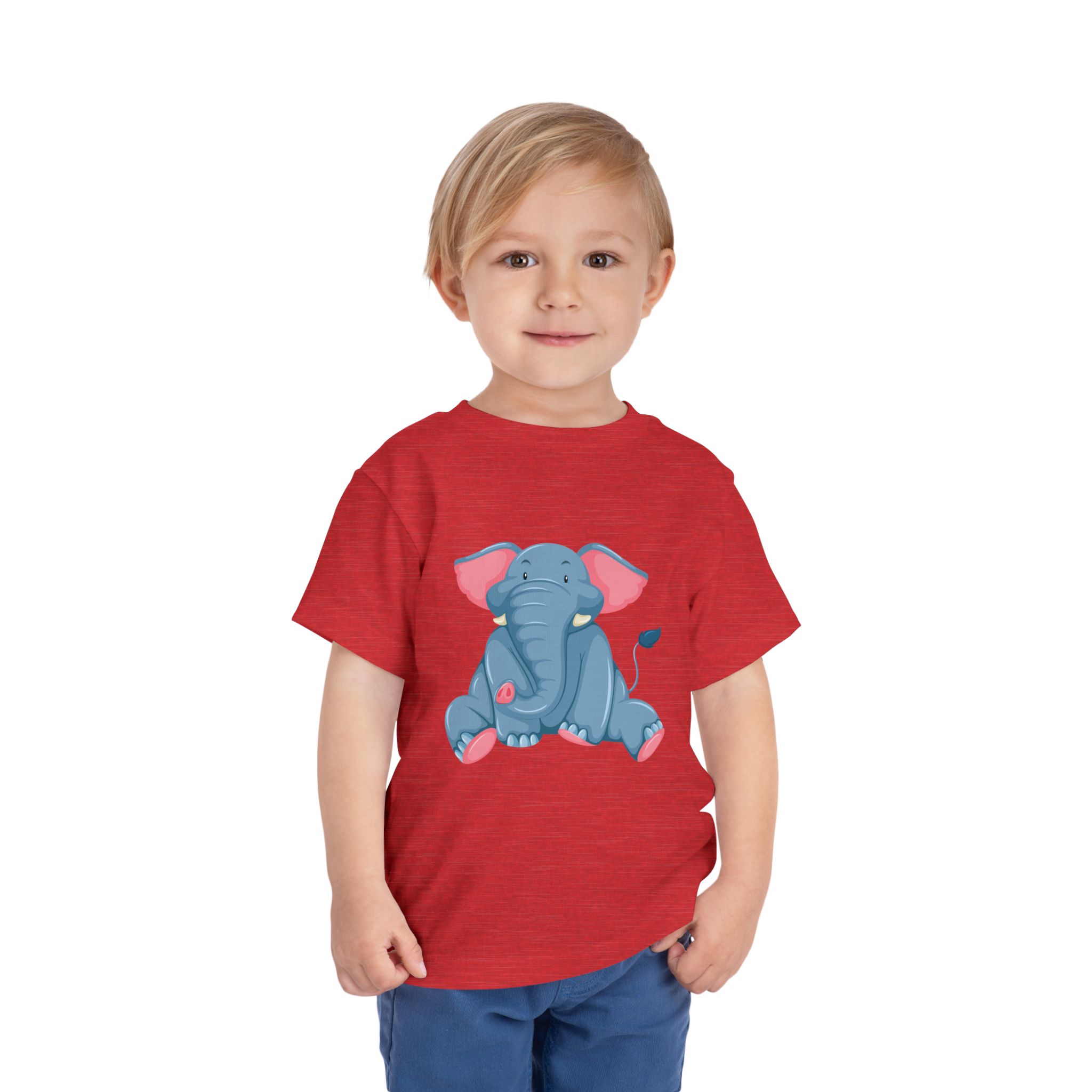 Cute Baby Elephant Toddler T-Shirt – Adorable Pink & Blue Elephant Graphic Tee for Kids, Boys & Girls. - Image 23
