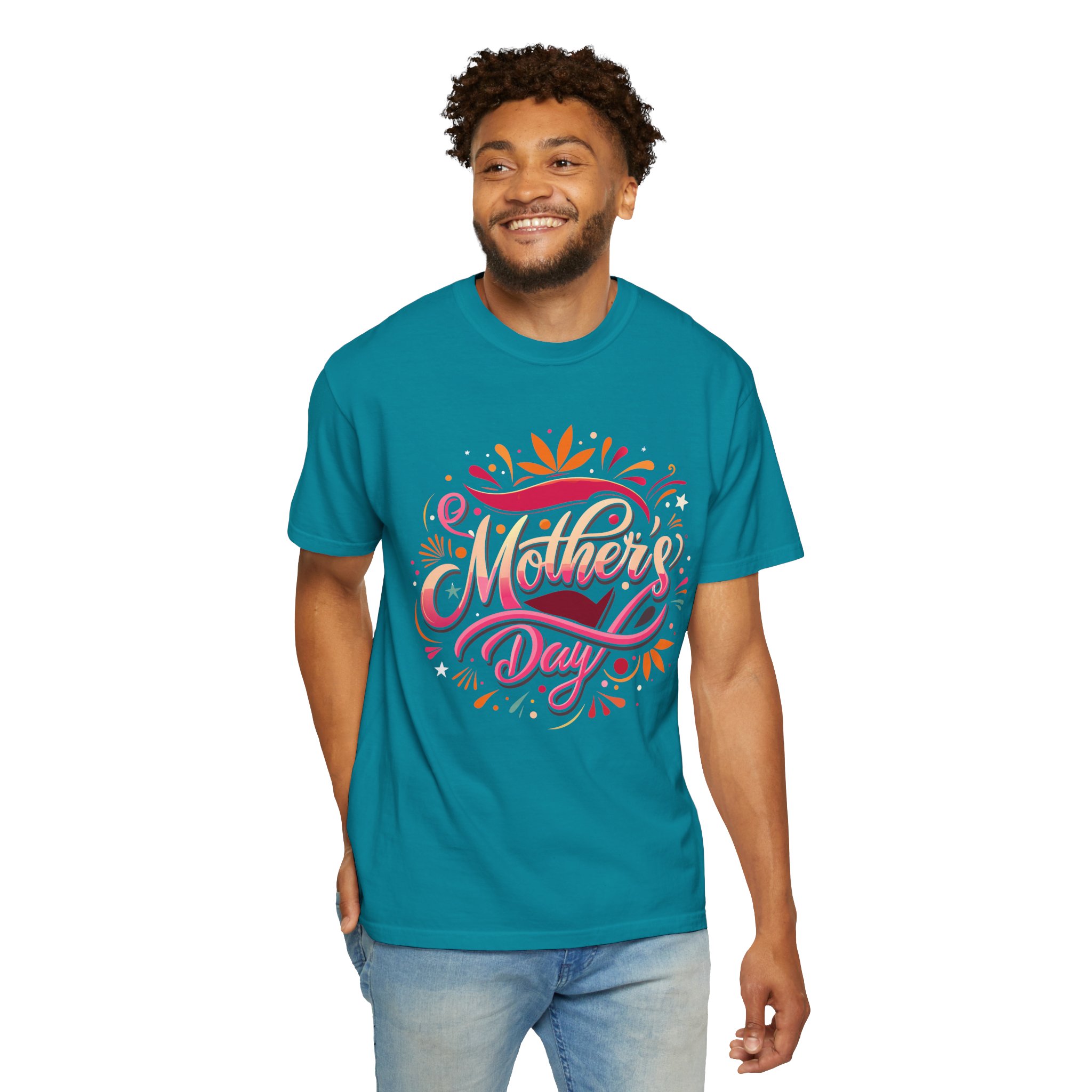 Mother's Day Garment-Dyed T-Shirt, Unisex Gift Tee, Floral Graphic Top, Casual Wear, Everyday Comfort. - Image 22
