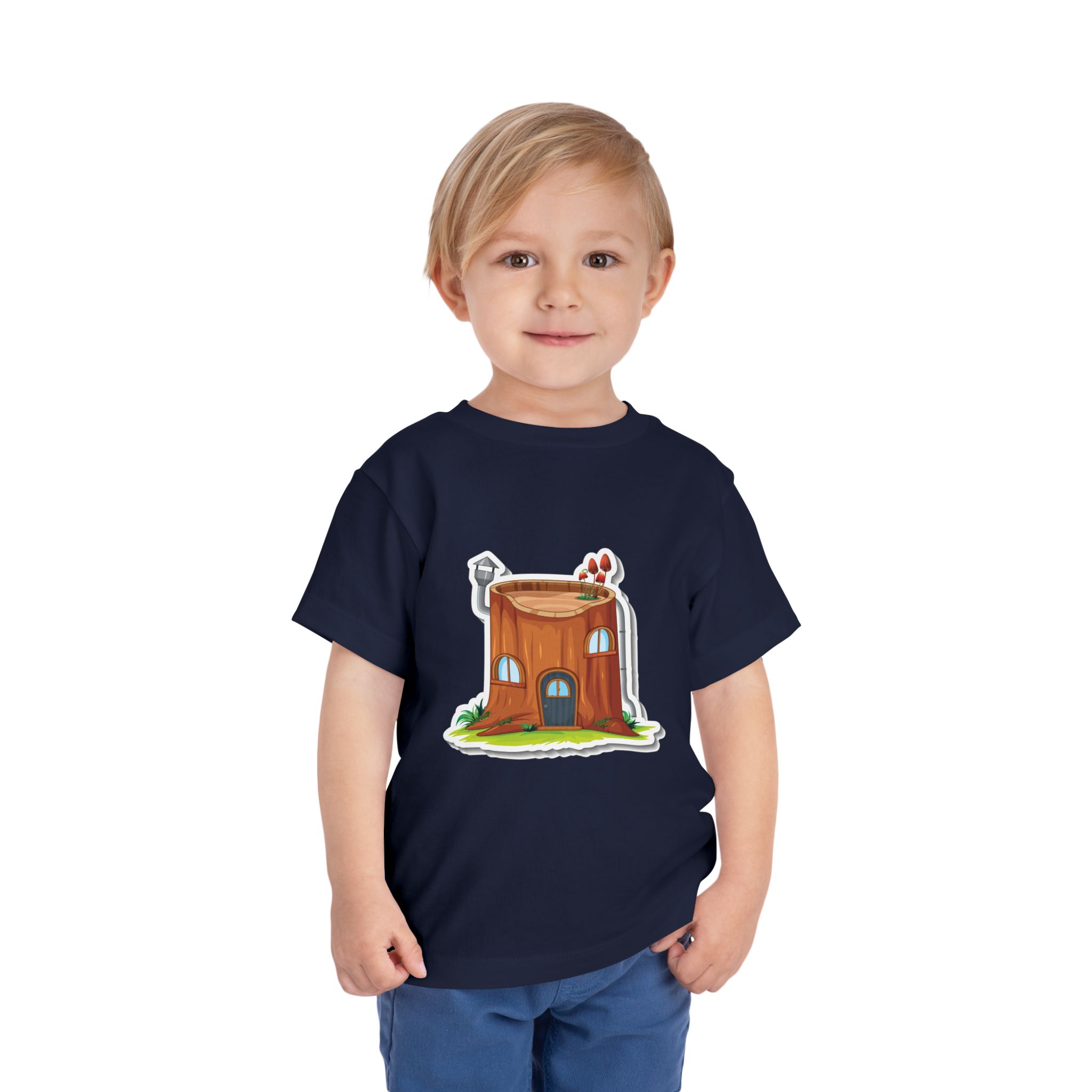 Cozy Tree Stump House Toddler T-Shirt – Cute Forest Cottage Graphic Tee for Kids, Boys & Girls. - Image 19