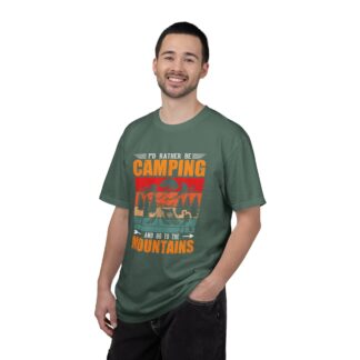 “I’d Rather Be Camping and Go to the Mountains” T-Shirt – Retro Outdoor Graphic Tee for Nature Lovers, Fun Adventure Wear & Perfect Gift Giving. - Image 18