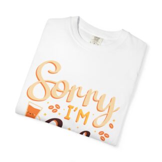 Funny coffee Tshirts for Coffee Lovers - Sorry I’m Latte Unisex Tee - Image 15