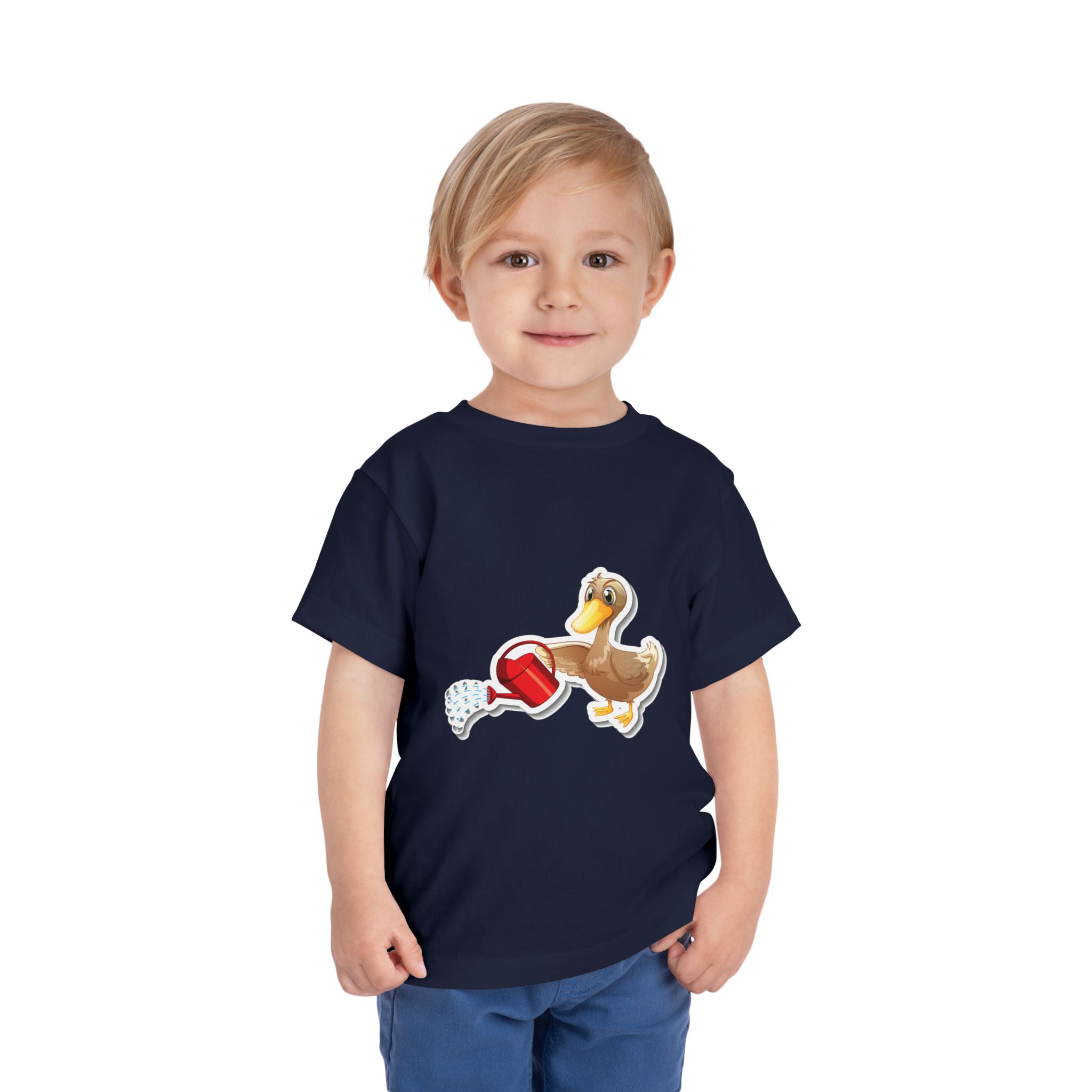 Cute Duck with Watering Can Toddler T-Shirt – Adorable Garden Animal Graphic Tee for Kids, Boys & Girls. - Image 3