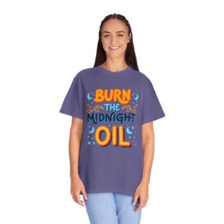 Bold motivational quote tee - Burn the Midnight Oil Unisex Tee - Image 43