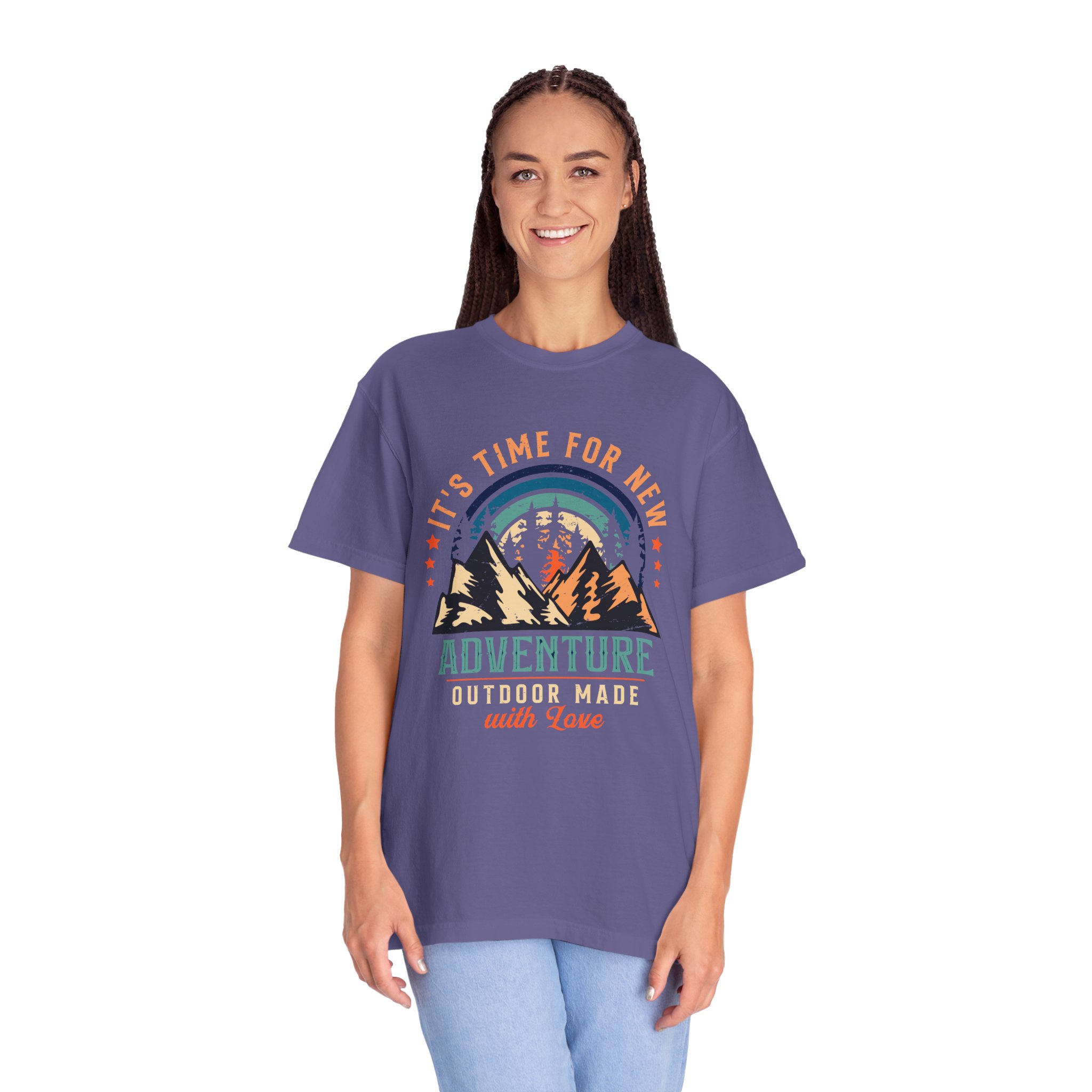 Adventure Awaits Unisex Garment-Dyed T-shirt, Perfect for Outdoor Lovers, Casual Wear, Vacation, Gifts for Adventurers. - Image 35