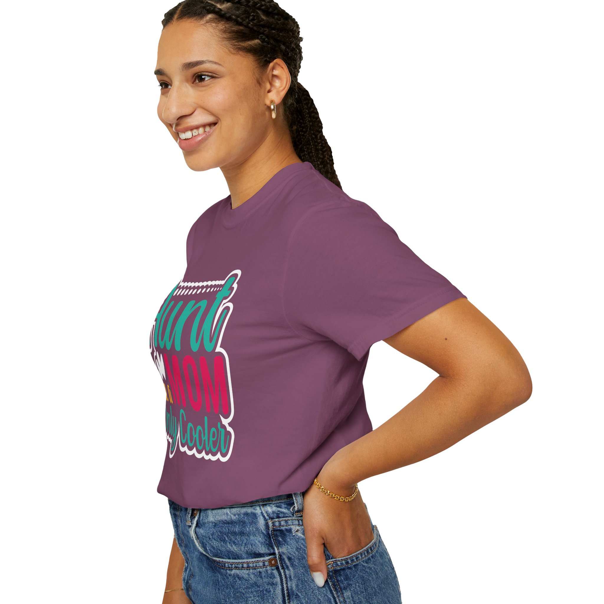 Aunt Like a Mom Unisex Garment-Dyed T-Shirt, Cool Aunt Gift, Family Reunion Tee, Mother's Day Shirt. - Image 45