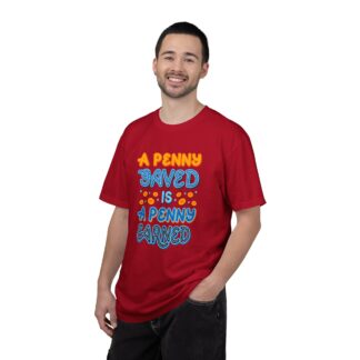 Inspirational Quote T-Shirt for Motivation - A Penny Saved Is a Penny Earned Unisex Tee - Image 42