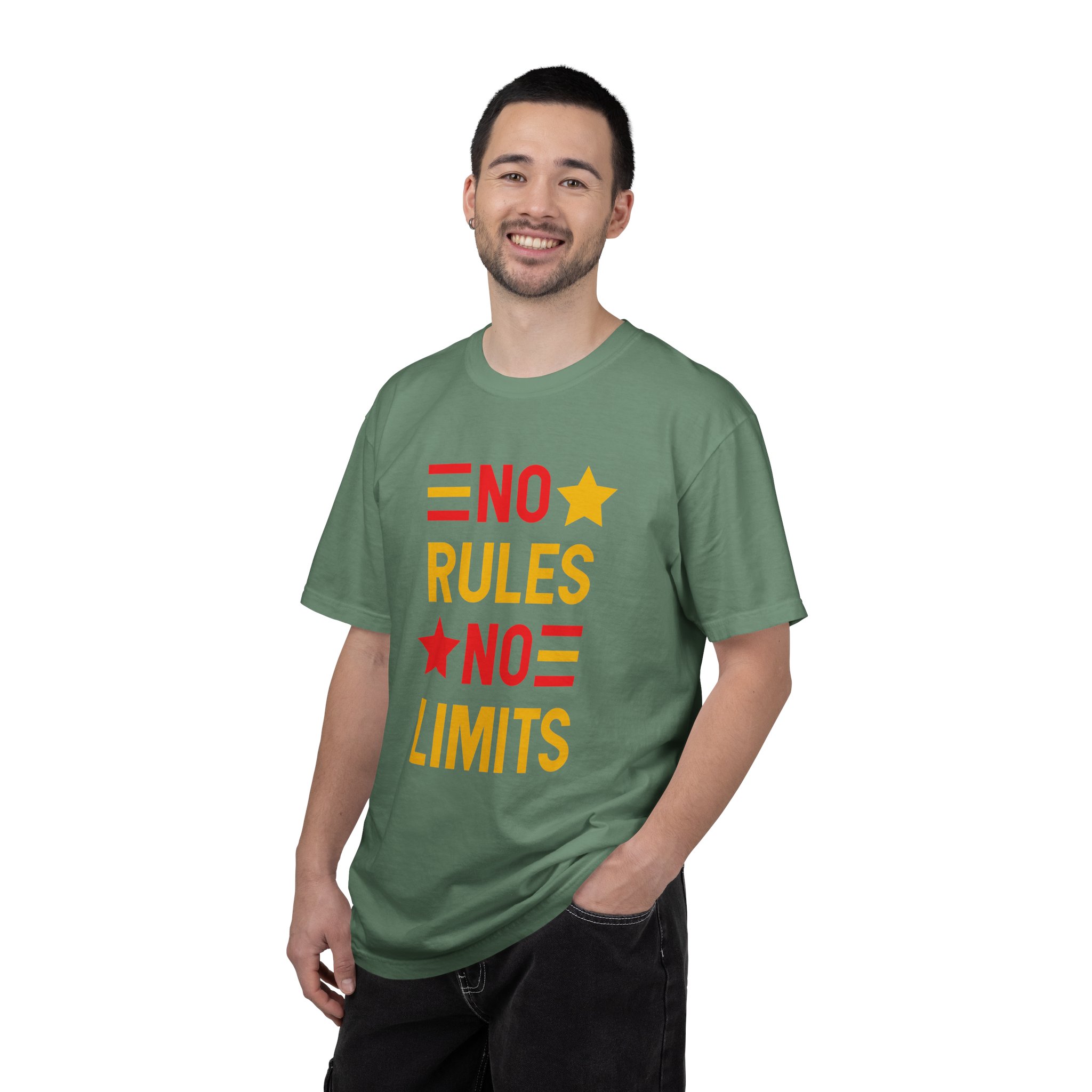 No Rules No Limits Graphic T-Shirt – Bold Retro Star Typography Tee for Streetwear Lovers & Trendy Style. - Image 18