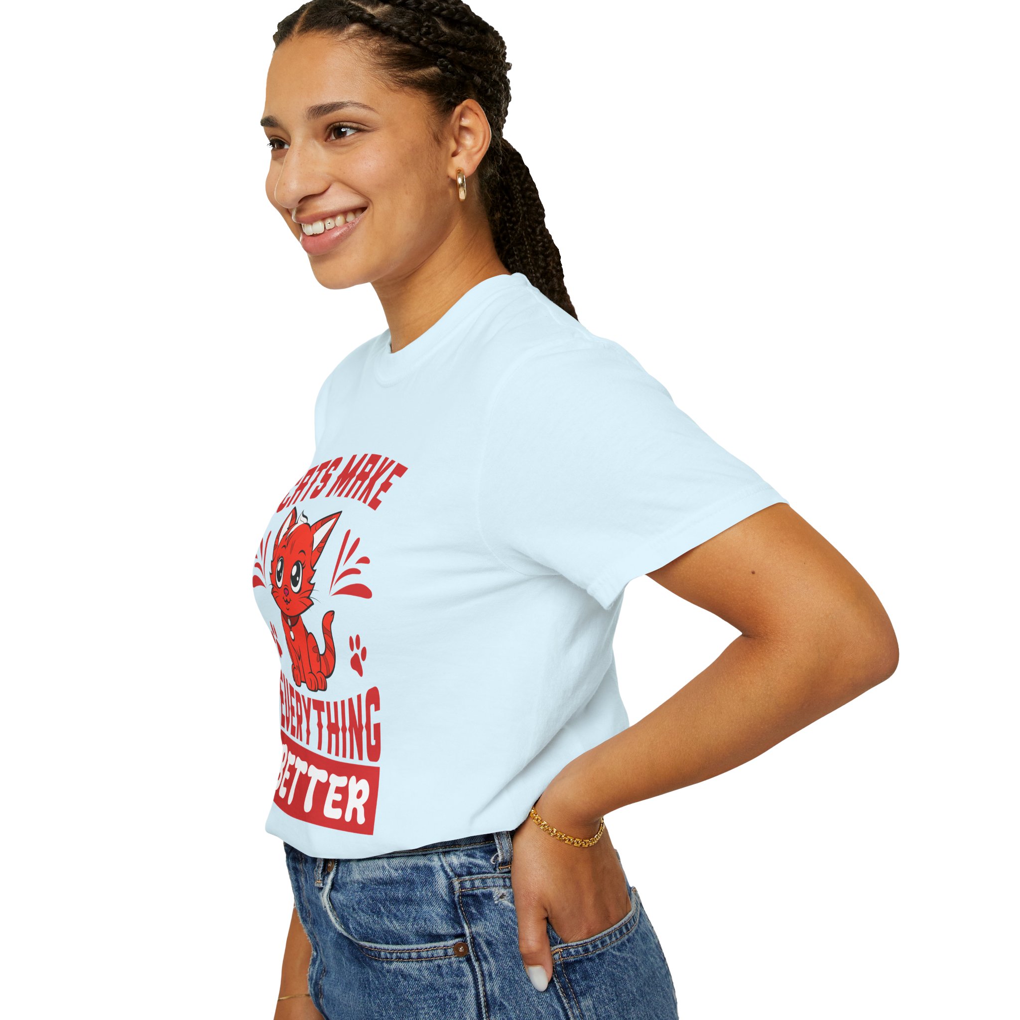 Cats Make Everything Better T-Shirt — Cute Red Kitten Graphic Tee for Cat Lovers, - Image 37