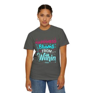 Inspirational quotes Tshirts for Self Love - Happiness Blooms From Within Unisex Tee - Image 12