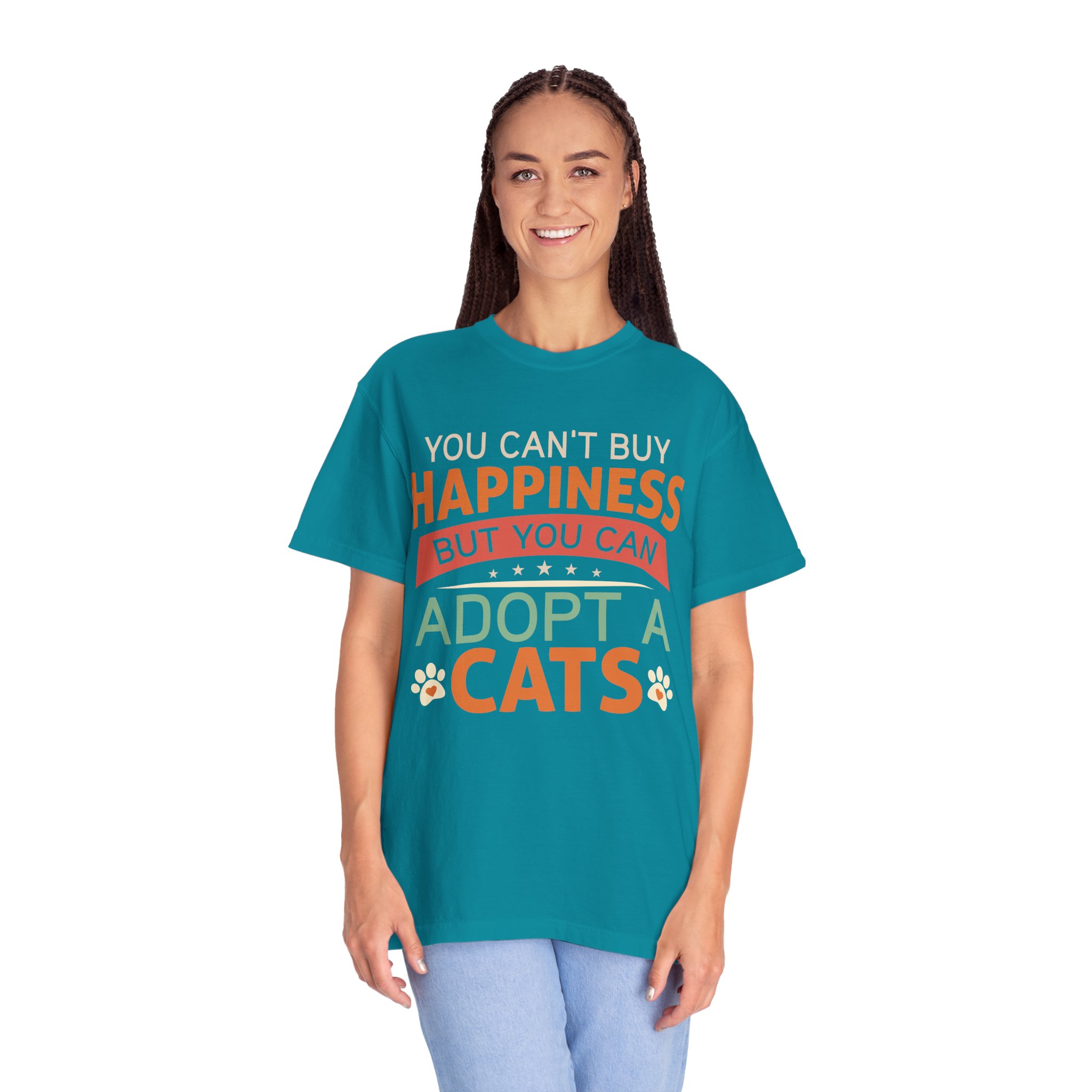 b2 - 5.16 - You Can’t Buy Happiness But You Can Adopt a Cat T-Shirt – Rescue Cat Lover Graphic Tee for Adoption Awareness & Heartwarming Pet Vibes. - Image 19