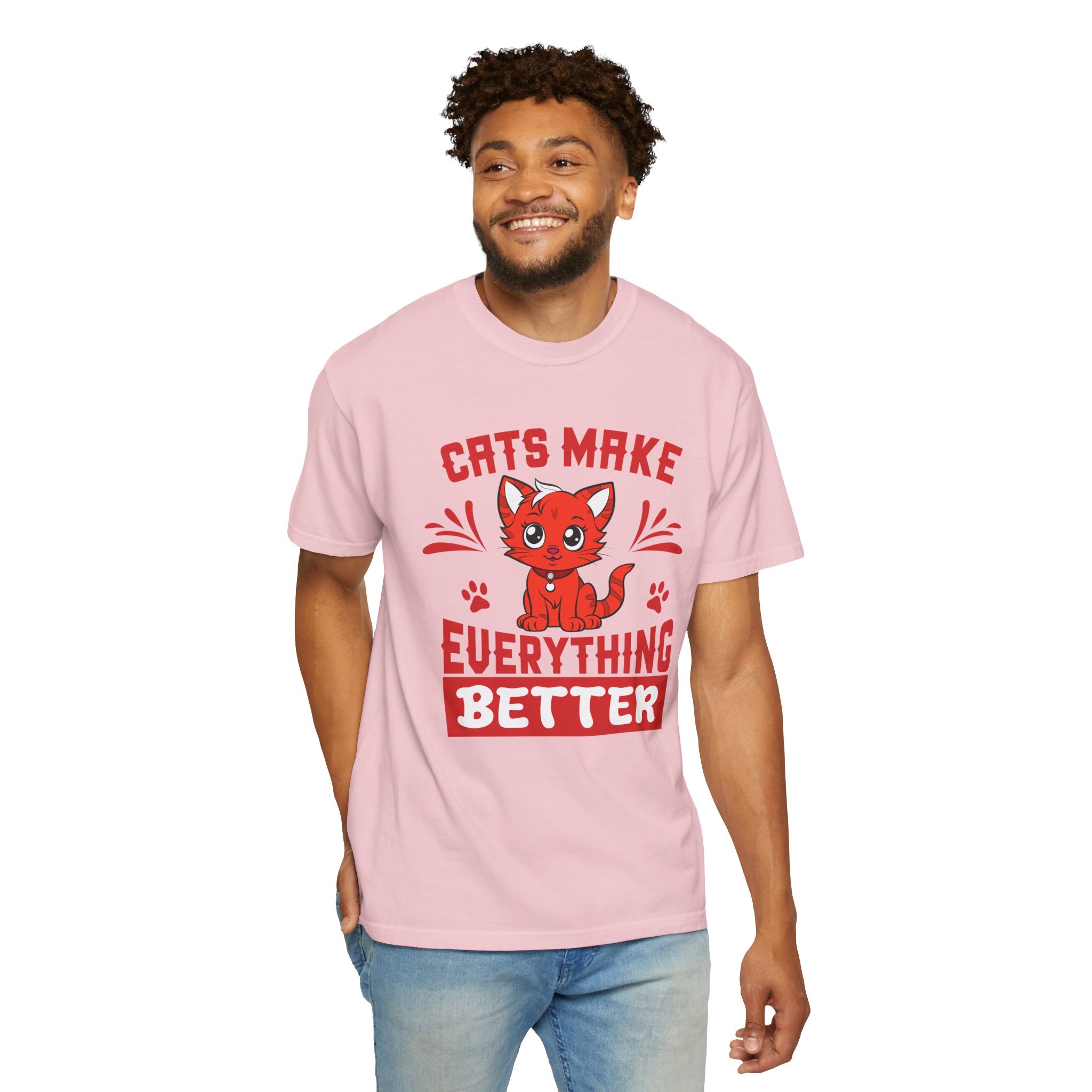 Cats Make Everything Better T-Shirt — Cute Red Kitten Graphic Tee for Cat Lovers, - Image 54