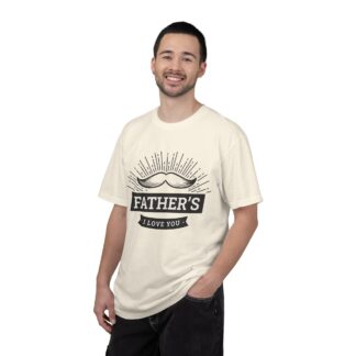 Father’s I Love You Vintage Mustache T-Shirt – Cute Love Graphic Tee for Dads, Perfect Gift for Father’s Day, Birthday & Special Celebration Wear. - Image 2