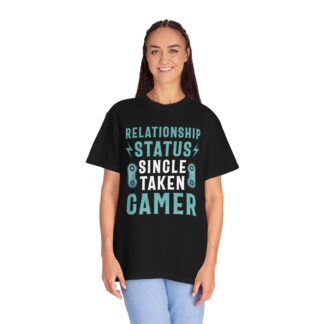 Gamer Graphic Tee for Gamers with Humor | EarnestlilyRelationship Status: Single Taken Gamer Unisex Tee - Image 27