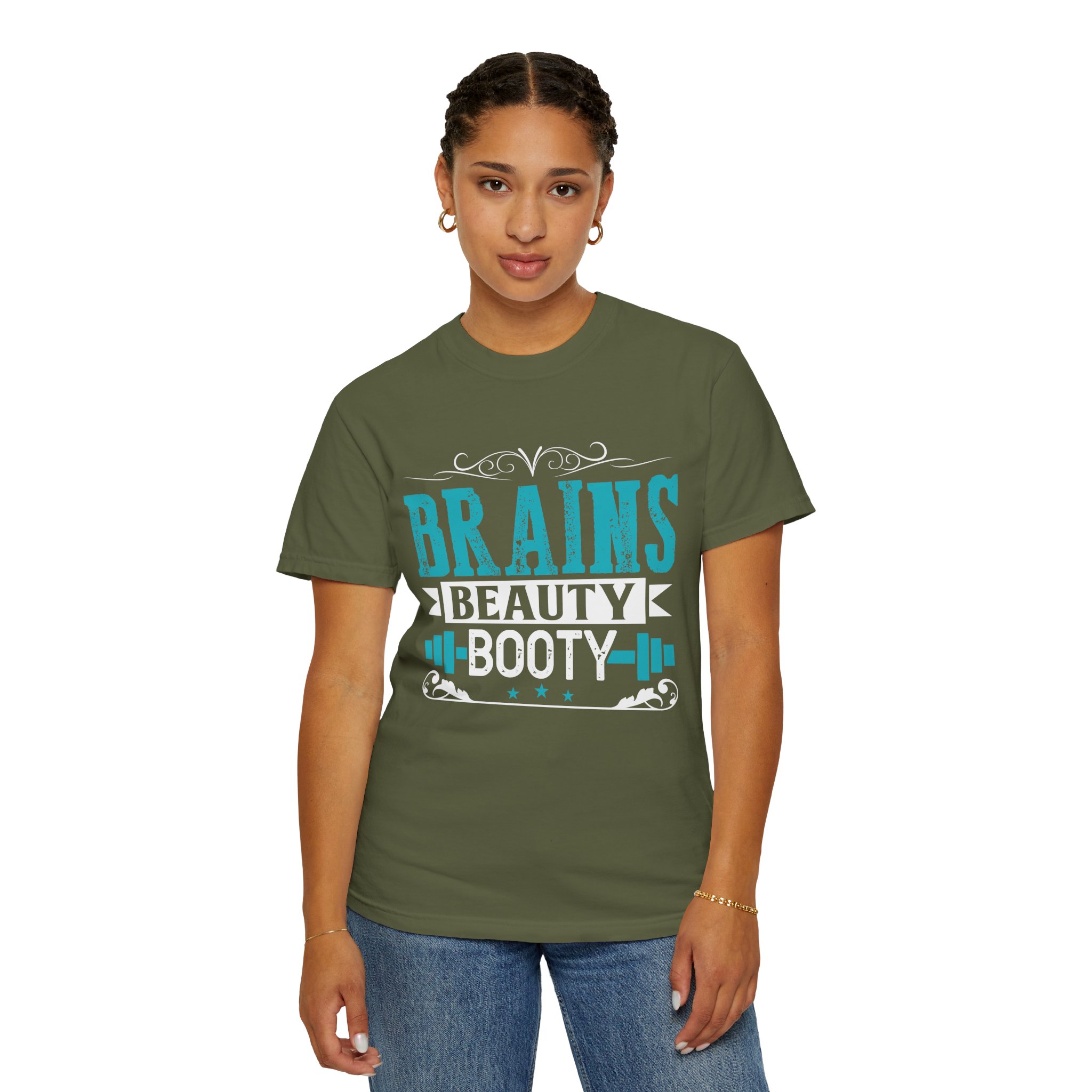 b2 - 6.12 - Brains Beauty Booty T-Shirt – Motivational Fitness Graphic Tee for Confidence, Strength & Empowered Style. - Image 20