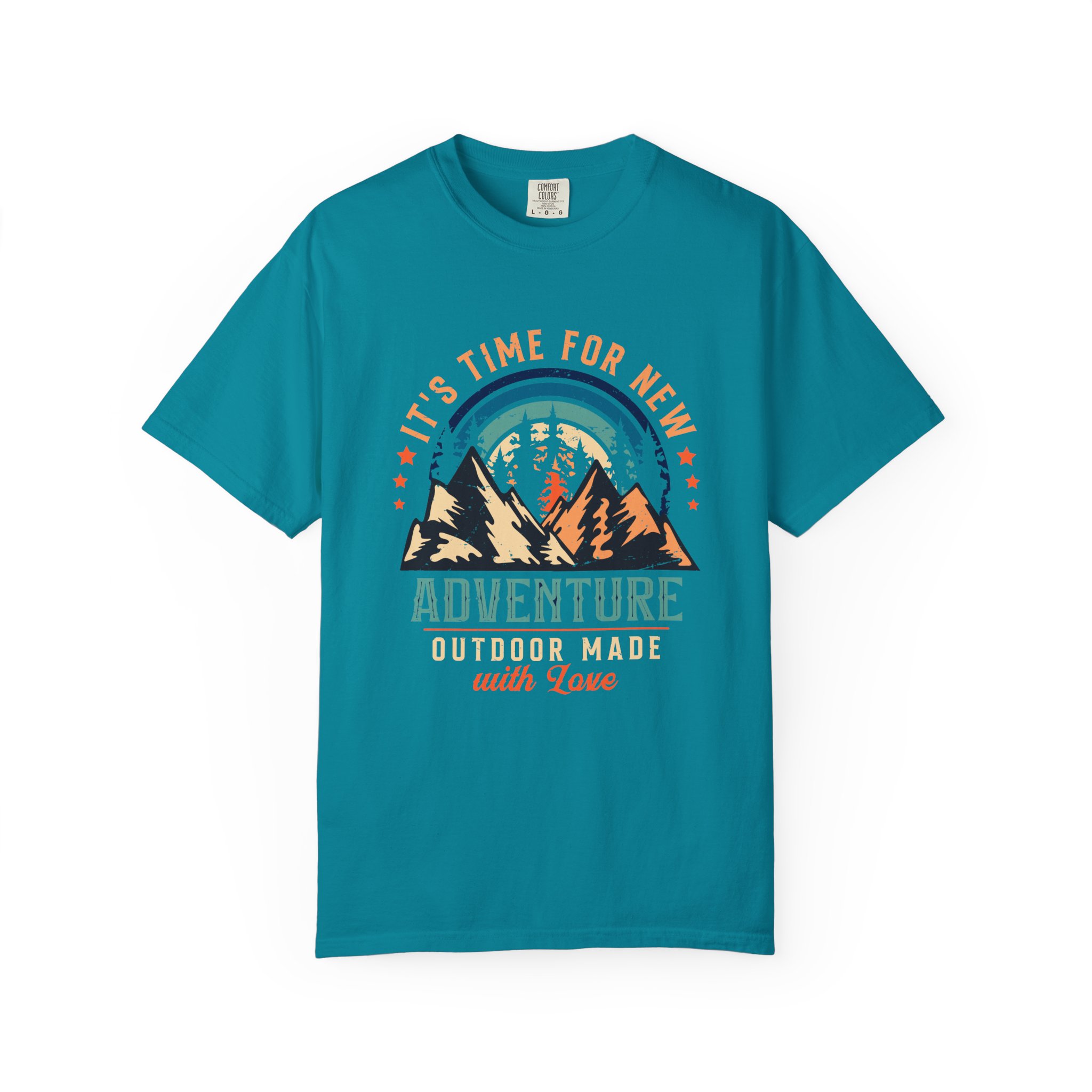 Adventure Awaits Unisex Garment-Dyed T-shirt, Perfect for Outdoor Lovers, Casual Wear, Vacation, Gifts for Adventurers. - Image 9