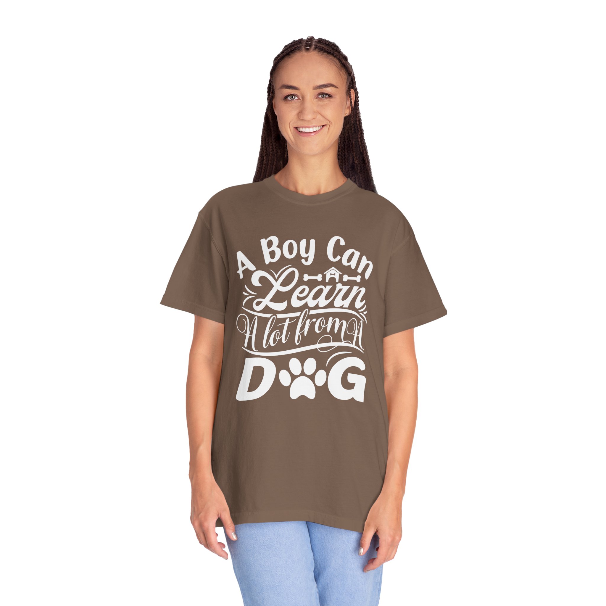 A Boy Can Learn a Lot From a Dog T-Shirt – Funny Dog Lover Tee for Boys & Dog Owners. - Image 3